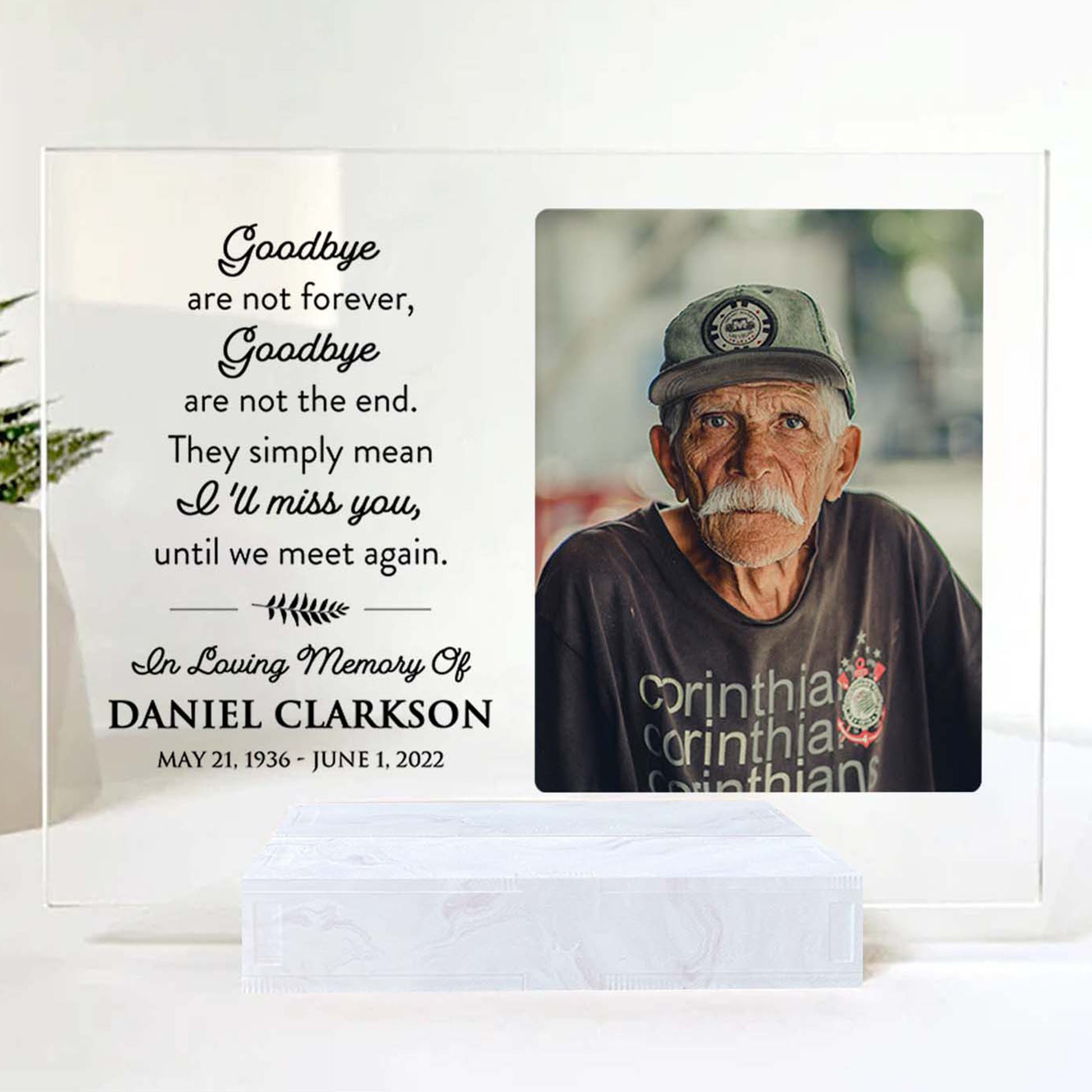 Dad Memorial Picture Frame • Custom Photo • Personalized Memorial Photo Plaque • Sympathy Gift For Loss Of Husband