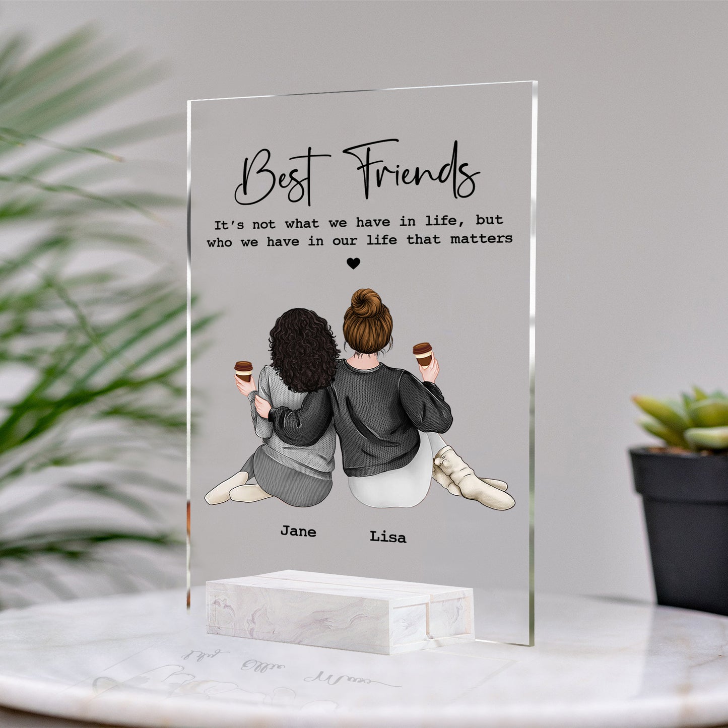 Personalized Birthday Gift For Best Friends • Custom Best Friends Gift • For Besties • For Soul Sisters • Friendship Portrait Plaque