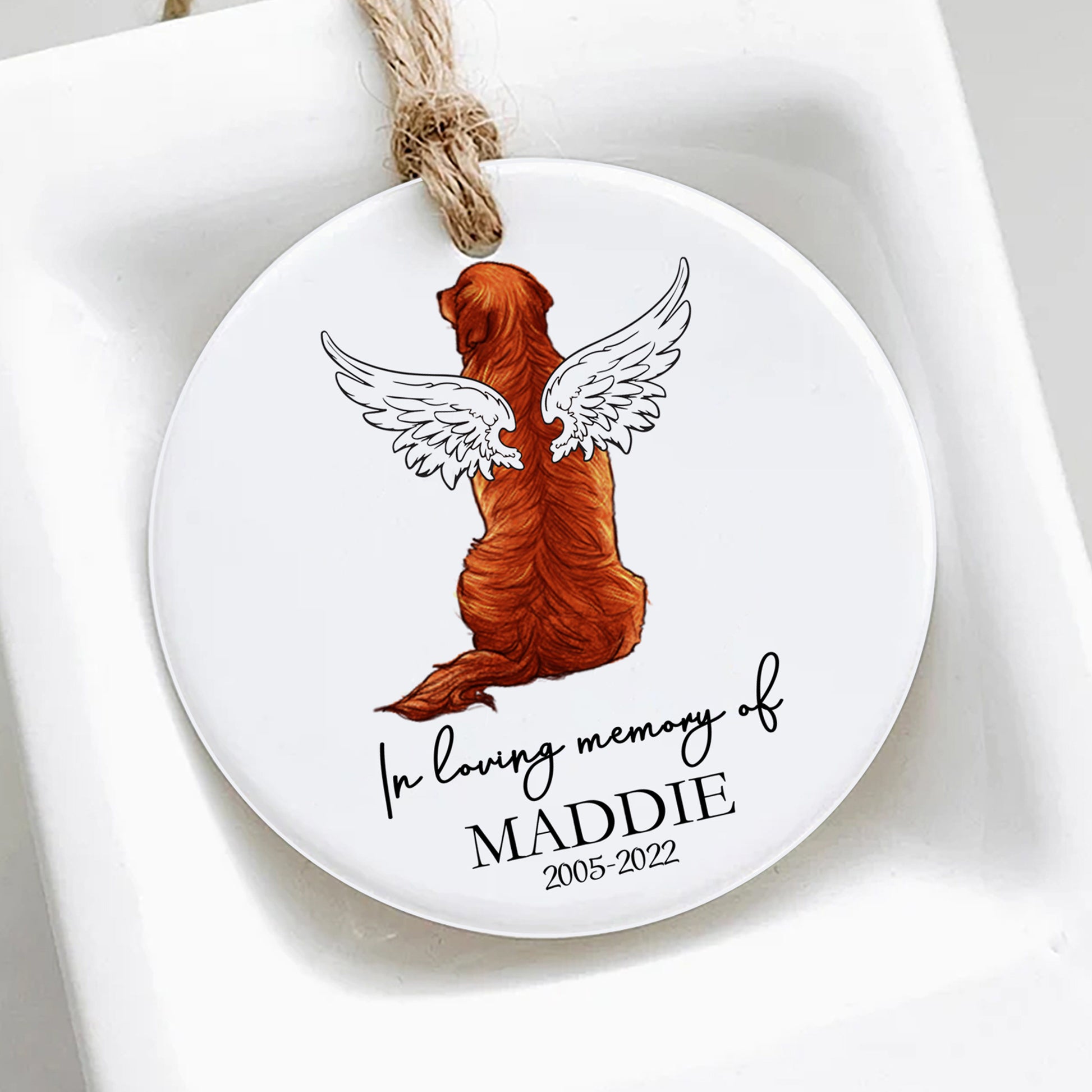 Custom Christmas Ornament For Loss Of Dog • Keepsake Gift For Dog Family • Personalized Memorial Gift For Dog Lovers • Dog Portrait Ornament