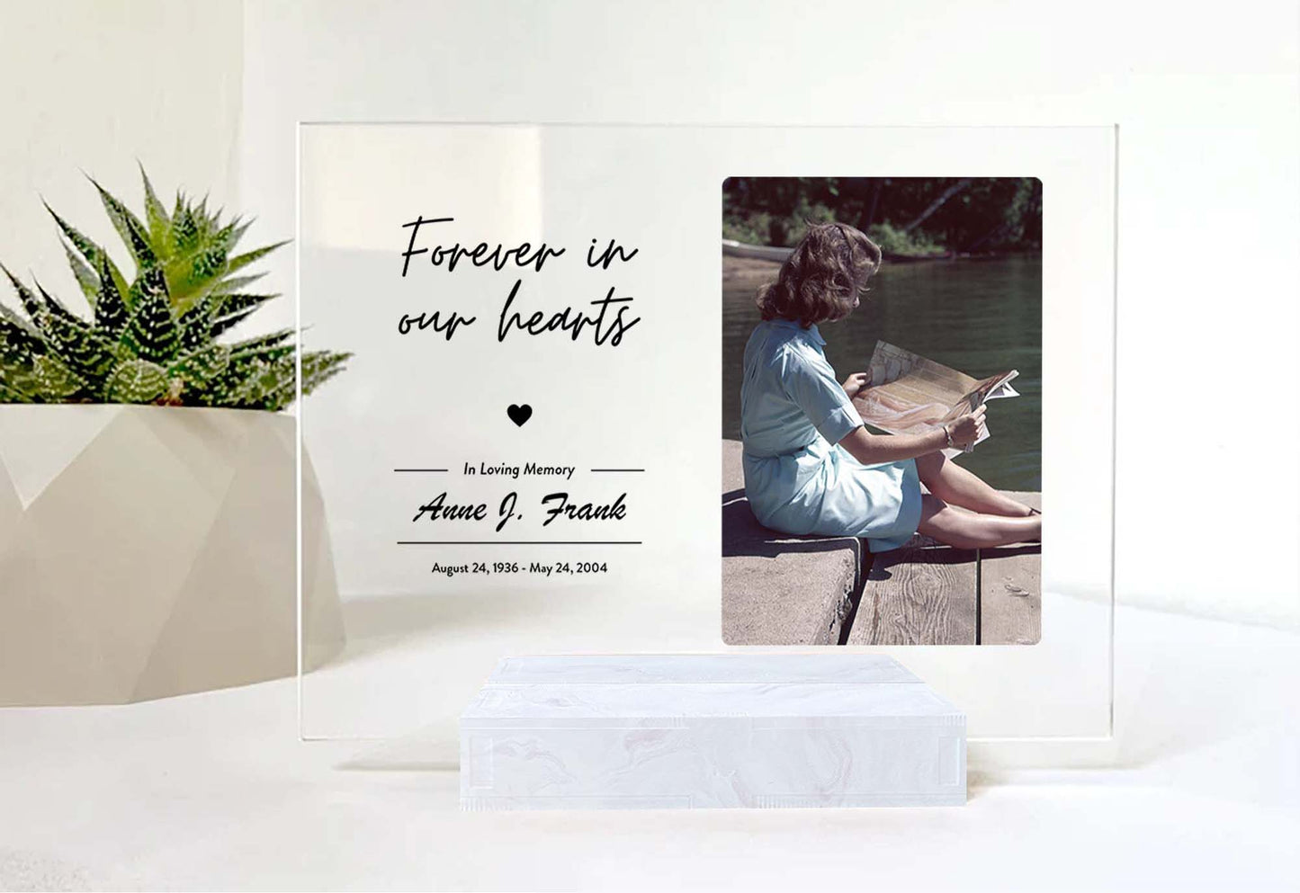 Mom Memorial Picture Frame • Custom Photo • Personalized Memorial Photo Plaque • Sympathy Gift For Loss Of Wife