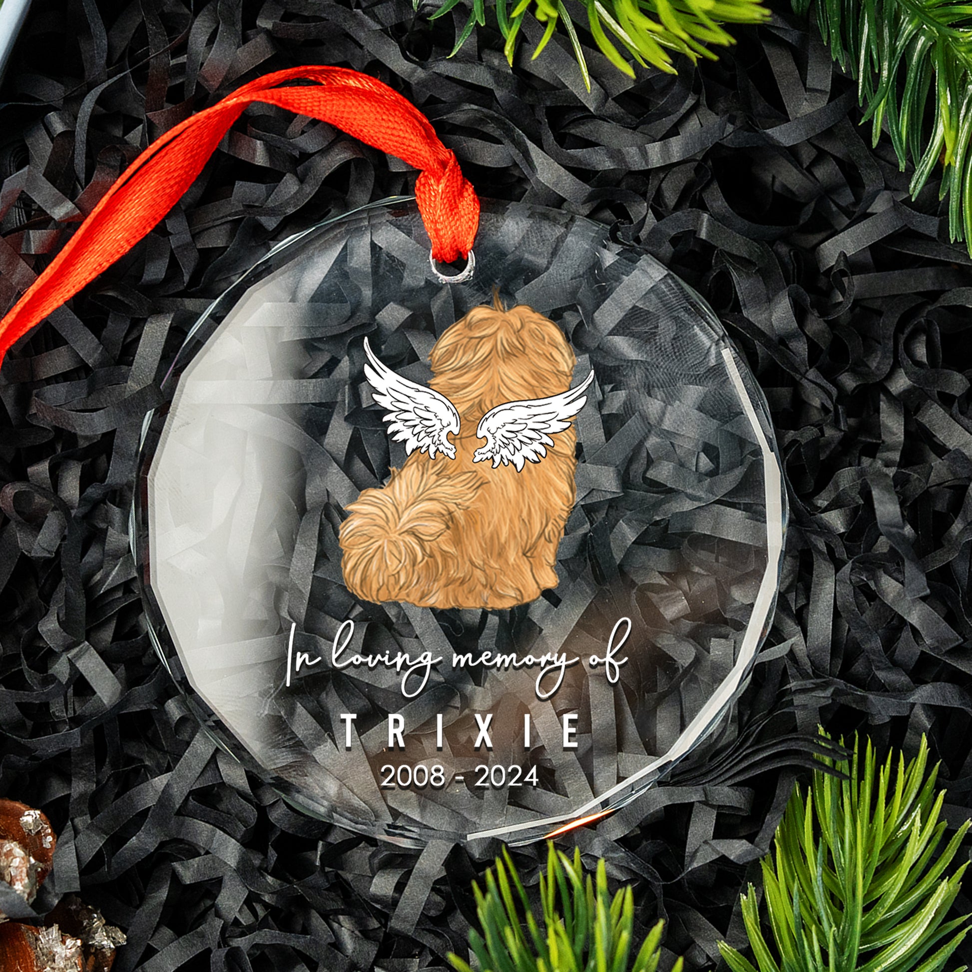 Custom Christmas Ornament For Loss Of Cat • Keepsake Gift For Cat Family • Personalized Memorial Gift For Cat Lovers • Cat Portrait Glass Ornament