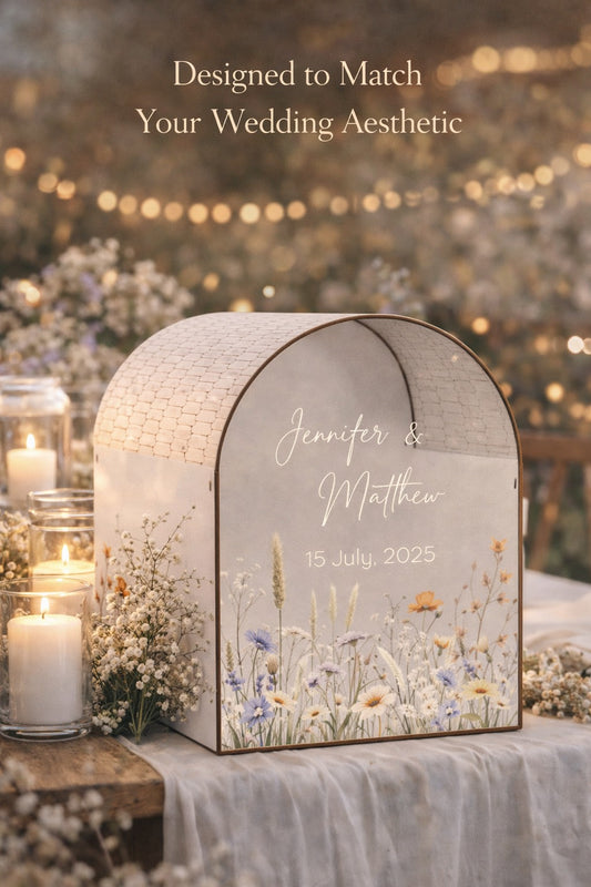 Personalized Wedding Card Box | Wildflower Meadow