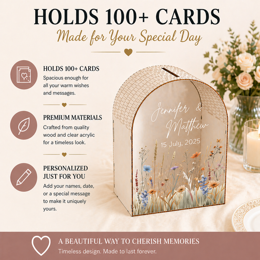 Personalized Wedding Card Box | Wildflower Meadow