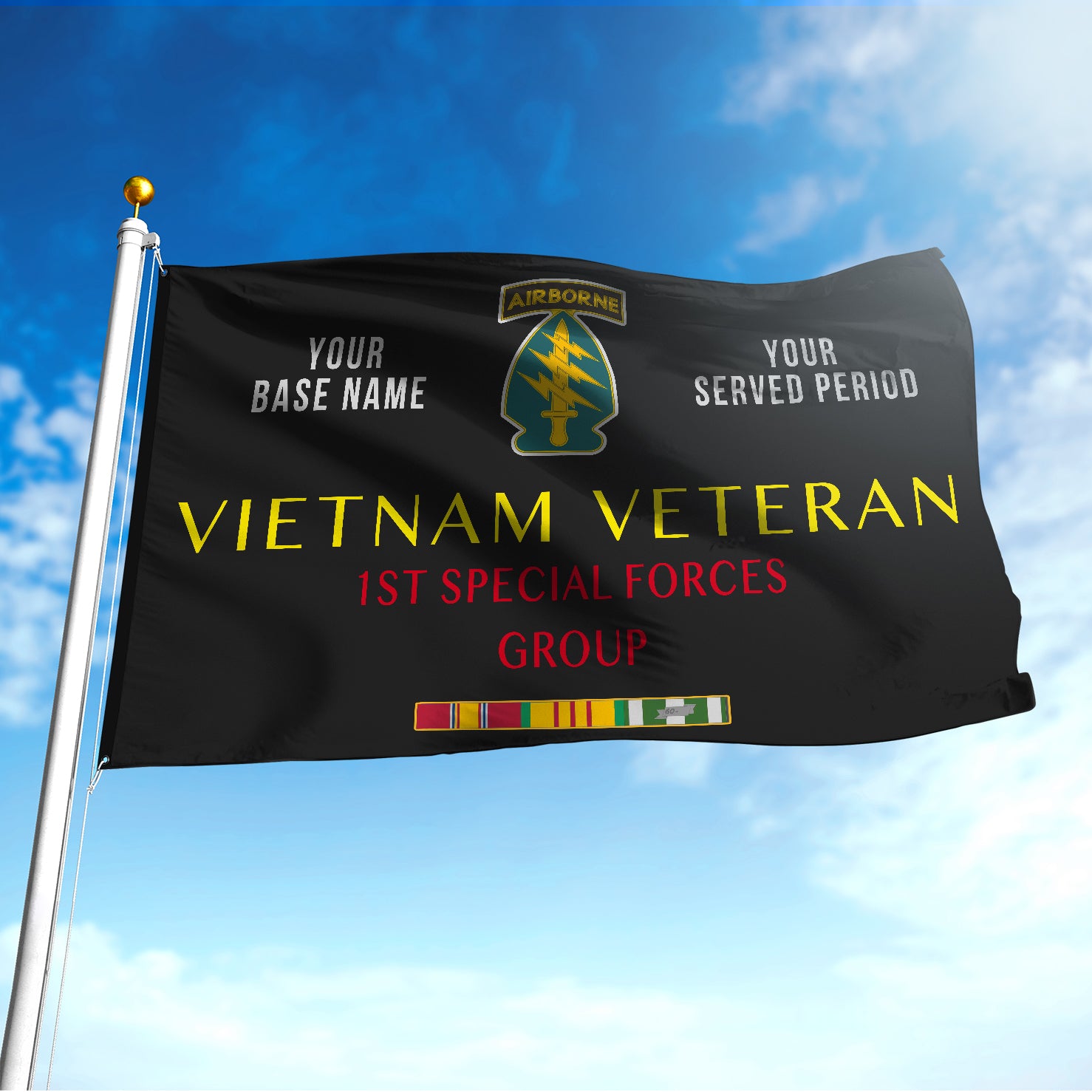 1ST SPECIAL FORCES GROUP FLAG DOUBLE-SIDED PRINTED 30"x40" FLAG