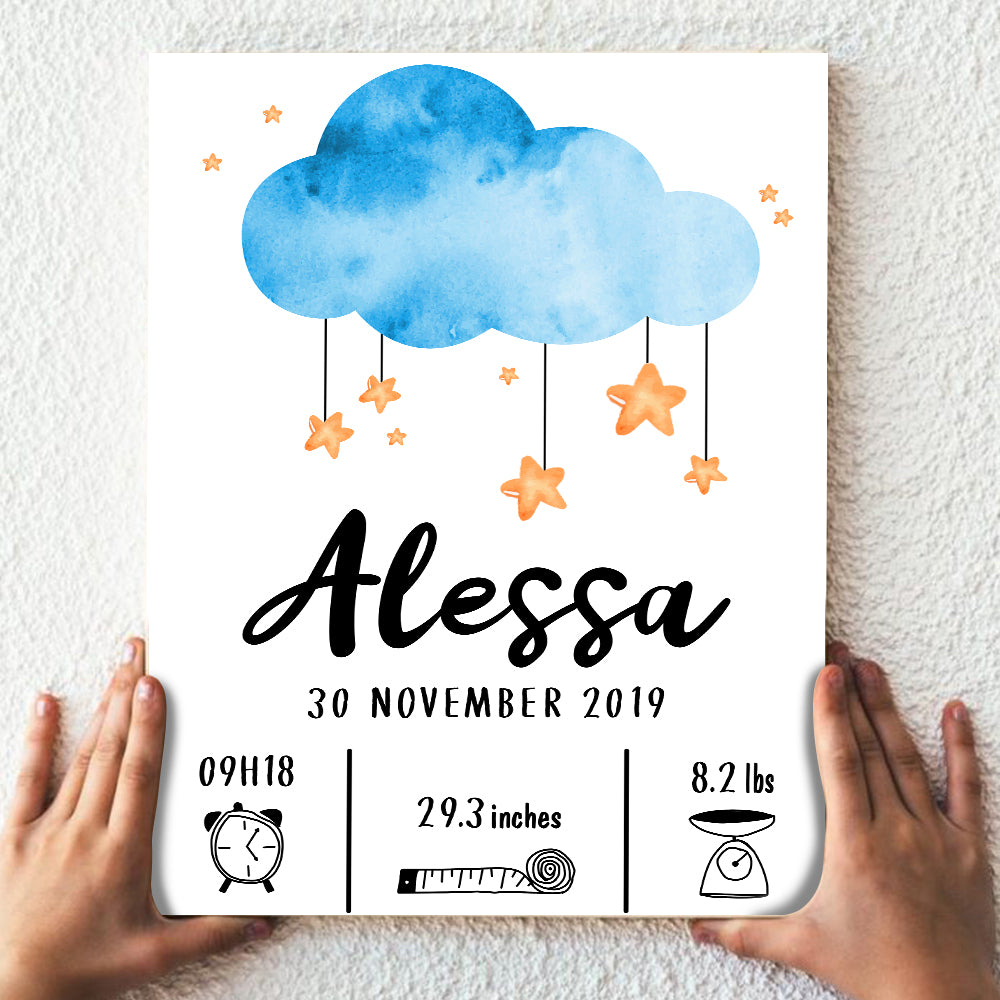 Birth Announcement, Birth Stat - PERSONALIZED PREMIUM CANVAS, POSTER
