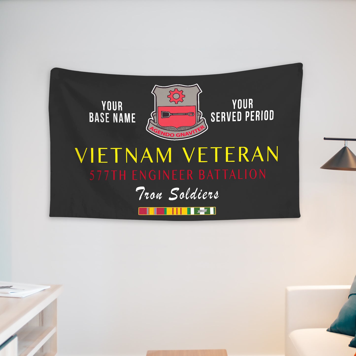577TH ENGINEER BATTALION WALL FLAG VERTICAL HORIZONTAL 36 x 60 INCHES WALL FLAG