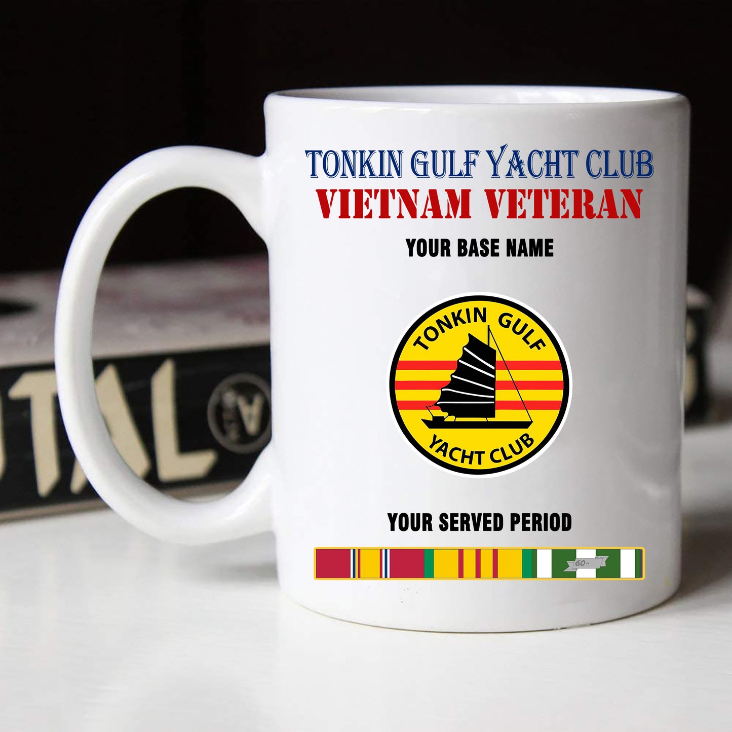 TONKIN GULF YACHT CLUB BLACK WHITE 11oz 15oz COFFEE MUG