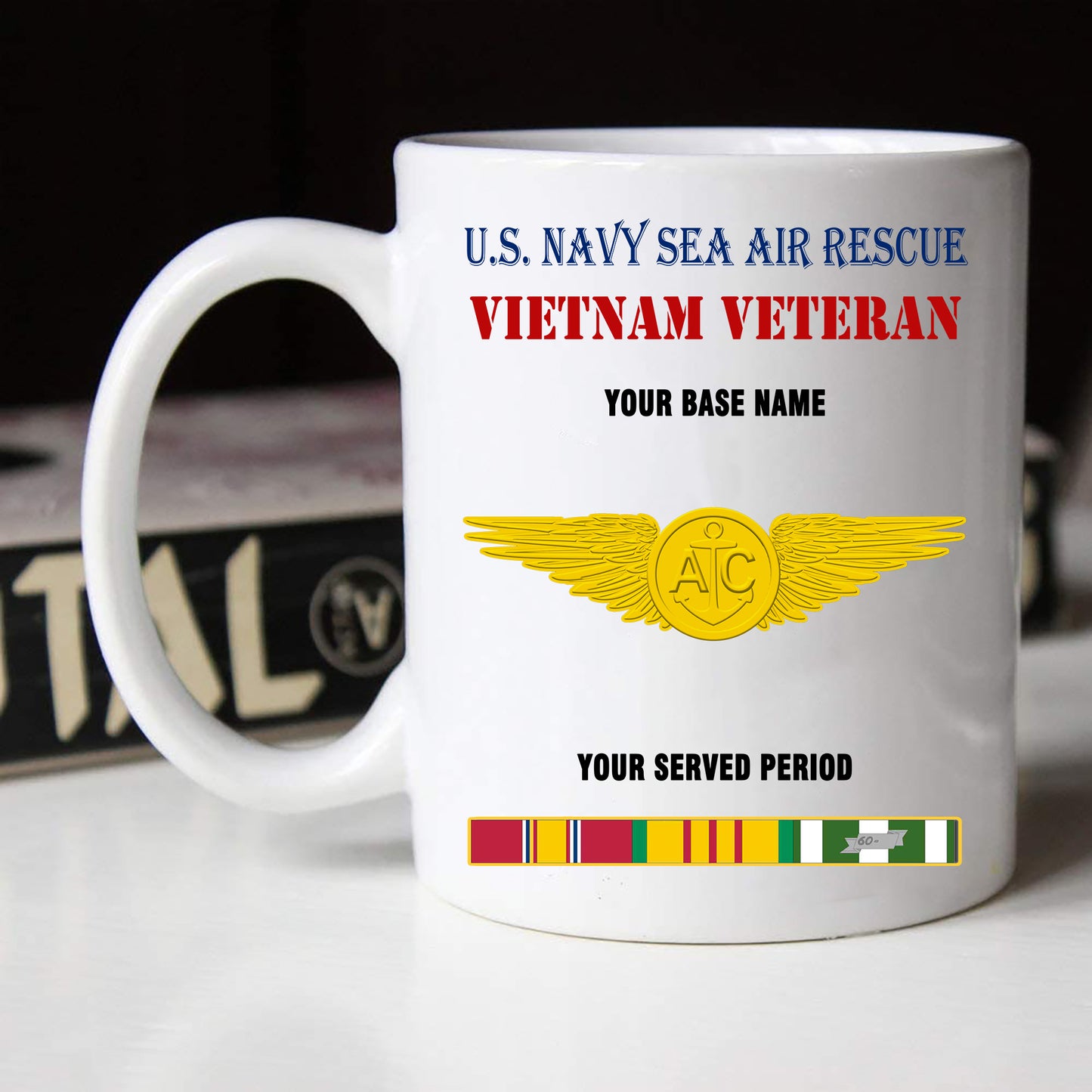 US NAVY SEA AIR RESCUE BLACK WHITE 11oz 15oz COFFEE MUG