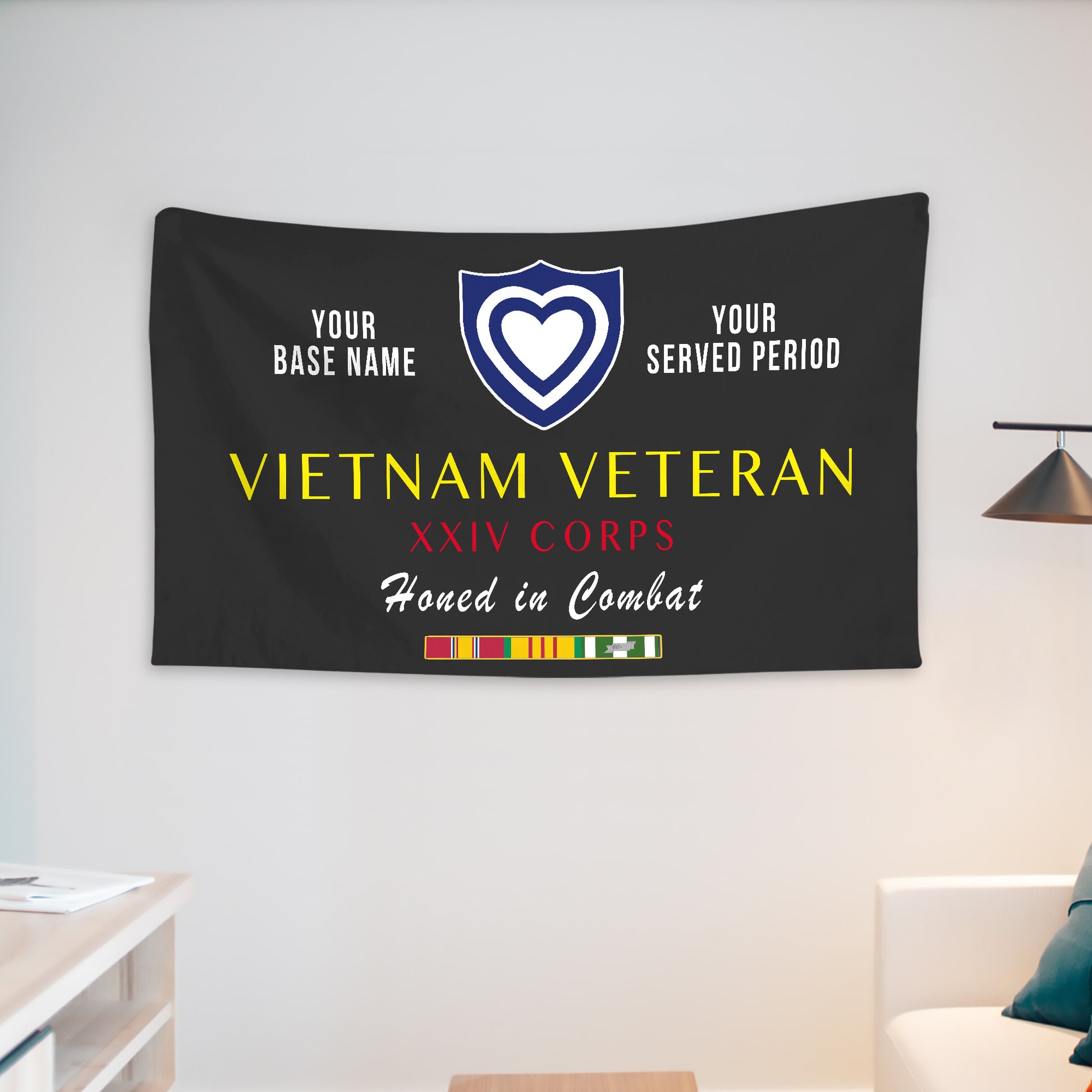 XXIV CORPS WALL FLAG VERTICAL HORIZONTAL 36 x 60 INCHES WALL FLAG