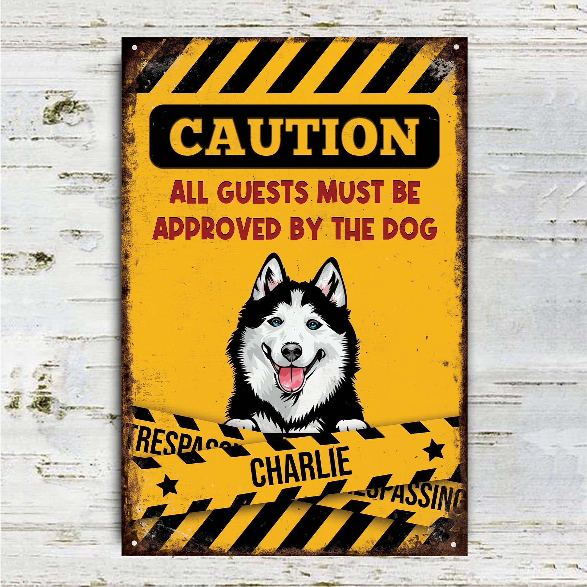 All Guests Must Be Approved By The Dog Metal Sign • Custom Sign For Dog Lovers • Personalized Dog Welcome Sign • Funny Sign • Outdoor Sign • Backyard Sign