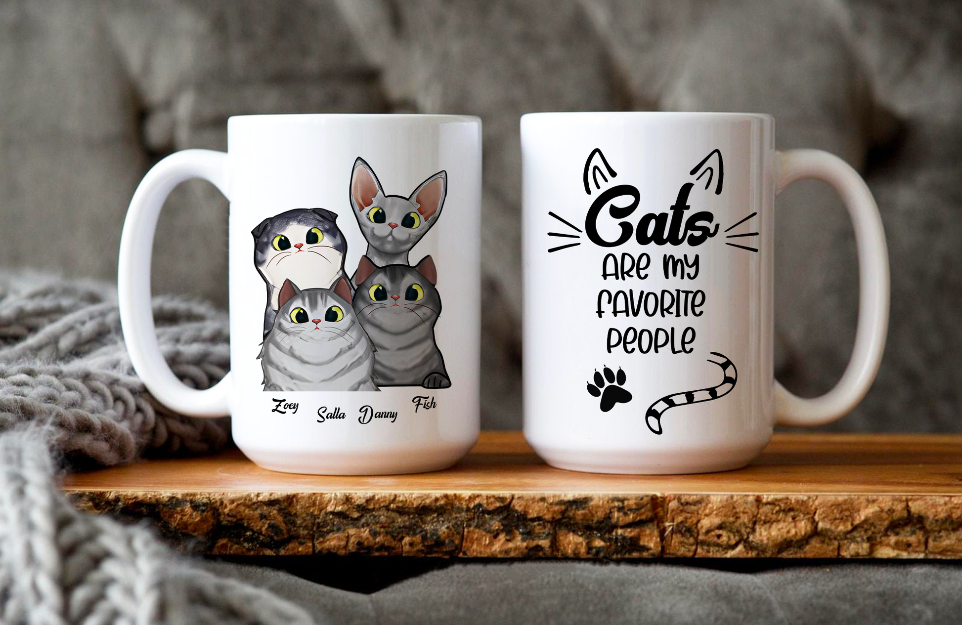 Cats Are My Favorite People • Custom Mug For Cat Lovers • Personalized Funny Gift For Cat Dad And Cat Mom