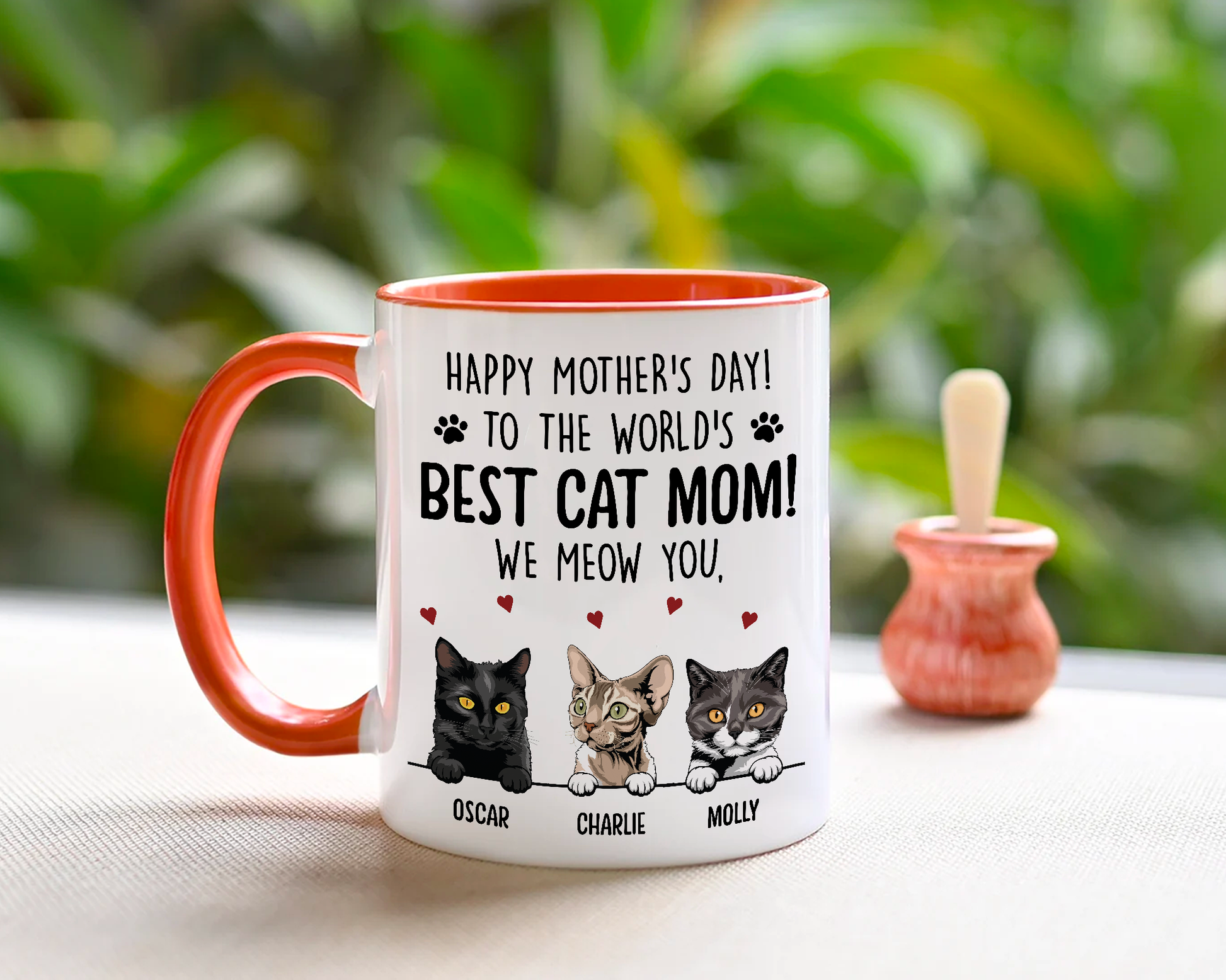 Happy Mother's Day To The World Best Cat Mom • Custom Mug For Cat Lovers • Personalized Funny Gift For Cat Dad And Cat Mom