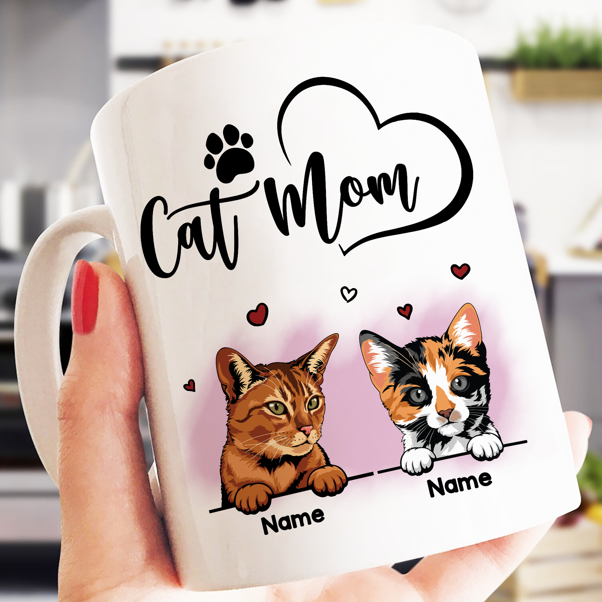 Cat Mom Mug • Custom Mug For Cat Lovers • Personalized Funny Gift For Cat Dad And Cat Mom