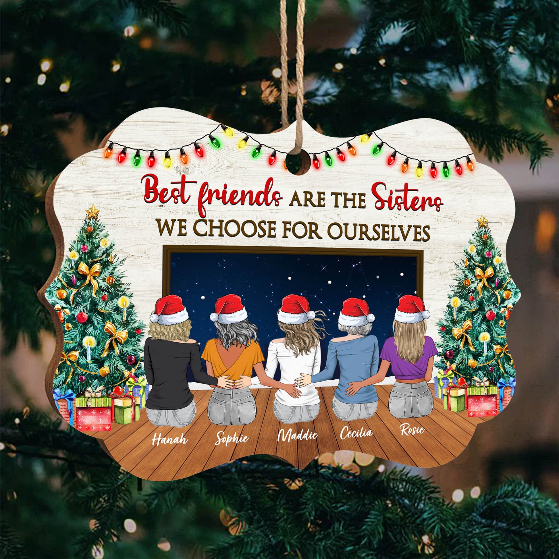 Personalized Best Friend Ornament • Custom Besties Ornament • For Soul Sisters • Friendship Ornament • Christmas Decoration