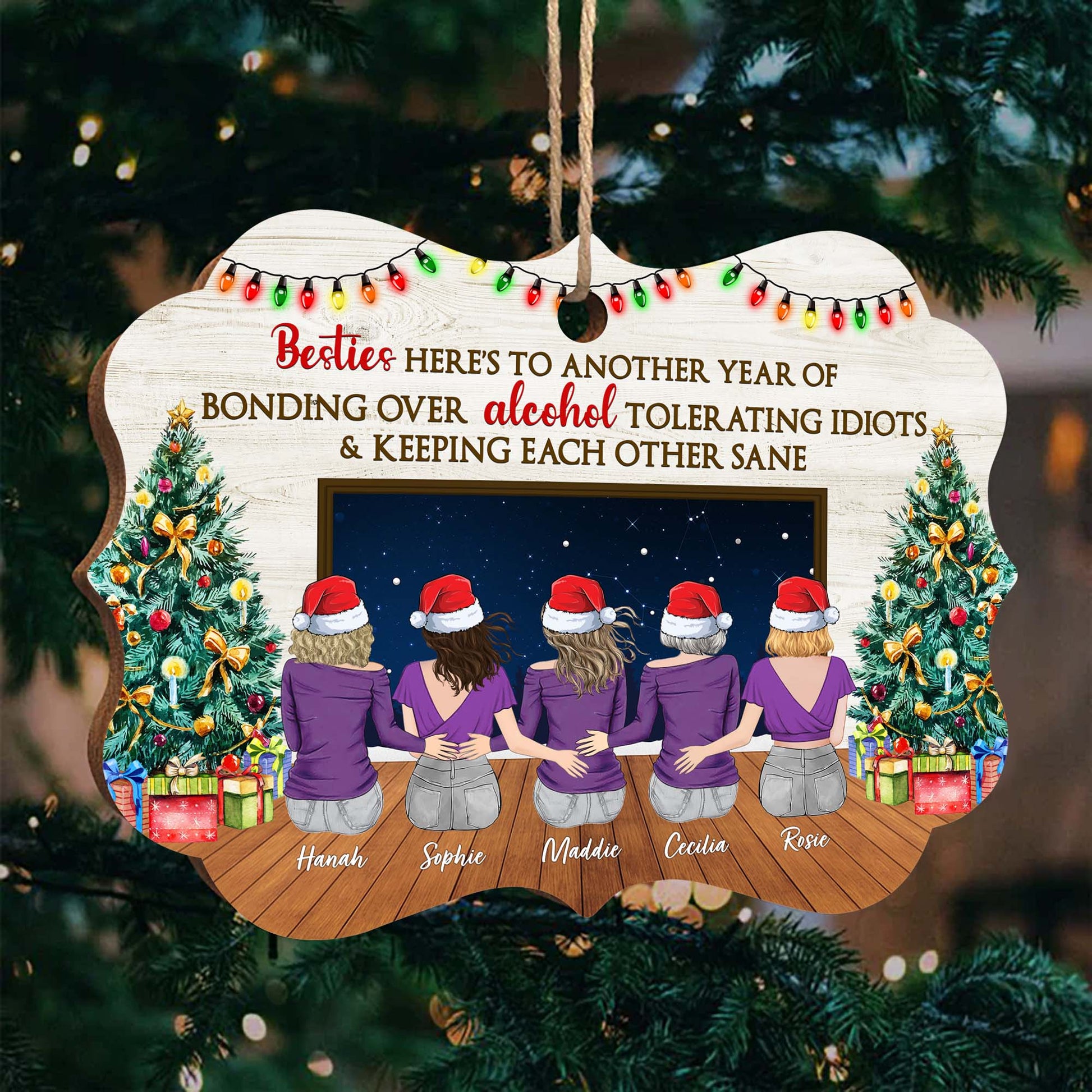 Personalized Best Friend Ornament • Custom Besties Ornament • For Soul Sisters • Friendship Ornament • Christmas Decoration