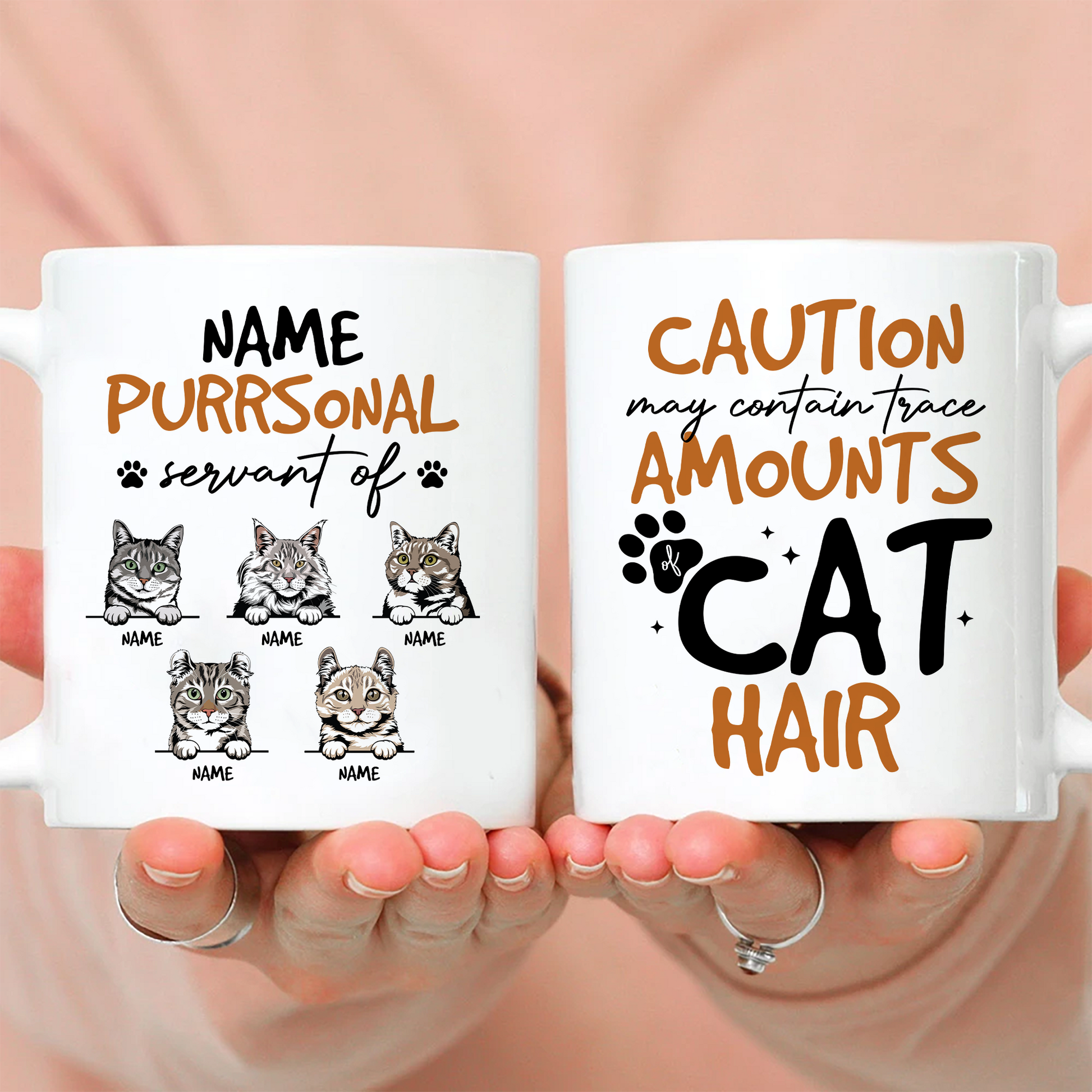 Personal Servant Of Cats • Custom Mug For Cat Lovers • Personalized Funny Gift For Cat Dad And Cat Mom