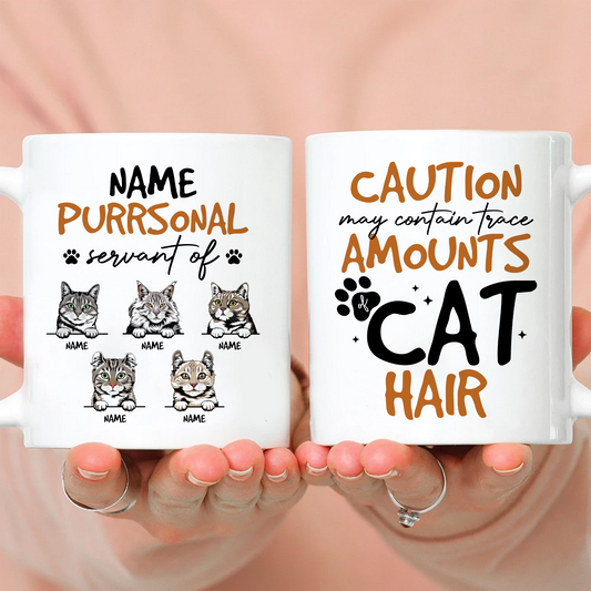 Personal Servant Of Cats • Custom Mug For Cat Lovers • Personalized Funny Gift For Cat Dad And Cat Mom