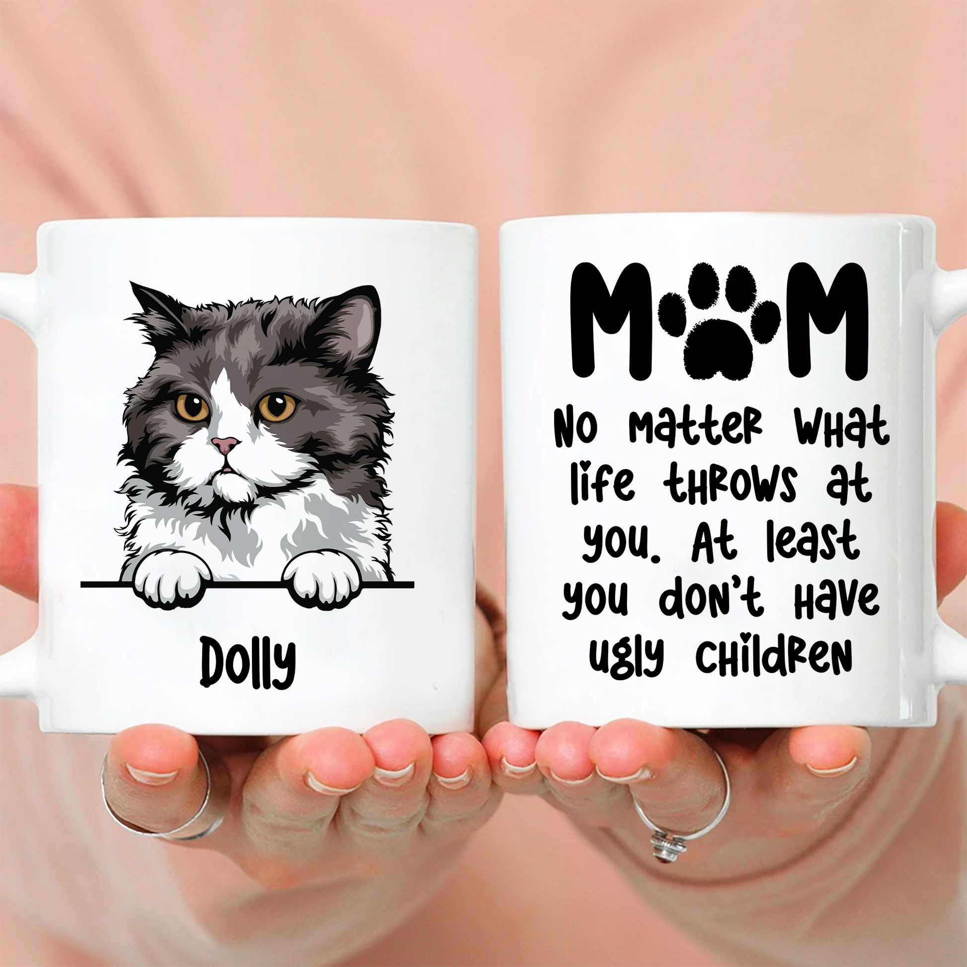 No Matter What Life Throws At You • Custom Mug For Cat Lovers • Personalized Funny Gift For Cat Dad And Cat Mom