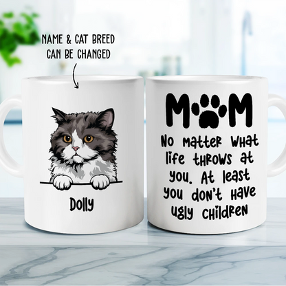 No Matter What Life Throws At You • Custom Mug For Cat Lovers • Personalized Funny Gift For Cat Dad And Cat Mom