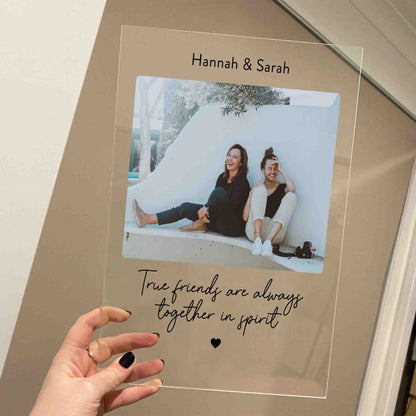 Custom Photo Frame • Personalized Birthday Gift For Best Friends • Keepsake Gift • For Besties • Acrylic Plaque • For Soul Sisters • Friendship Gift