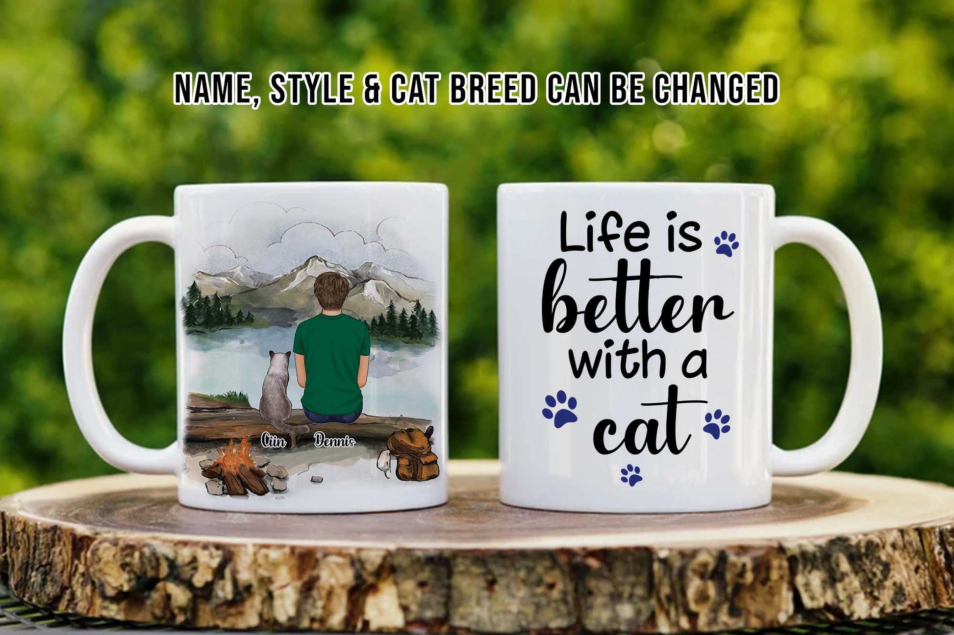 Dog And Dad Mug • Custom Dog Dad Portrait • Personalized Keepsake Gift For Dog Lovers • Man With Dog Portrait