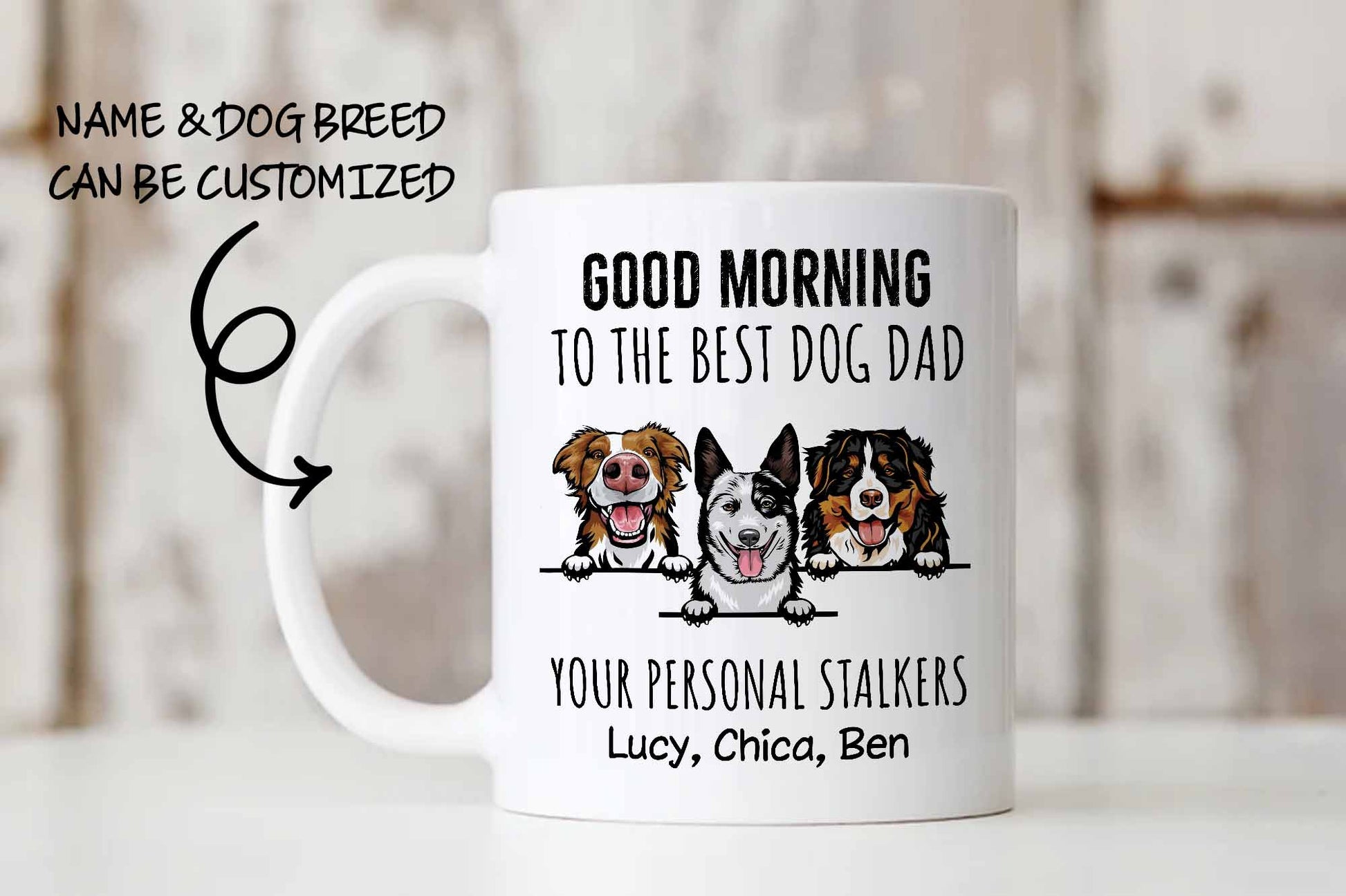 Good Morning To The Best Cat Dad • Custom Mug For Cat Lovers • Personalized Funny Gift For Cat Dad And Cat Mom