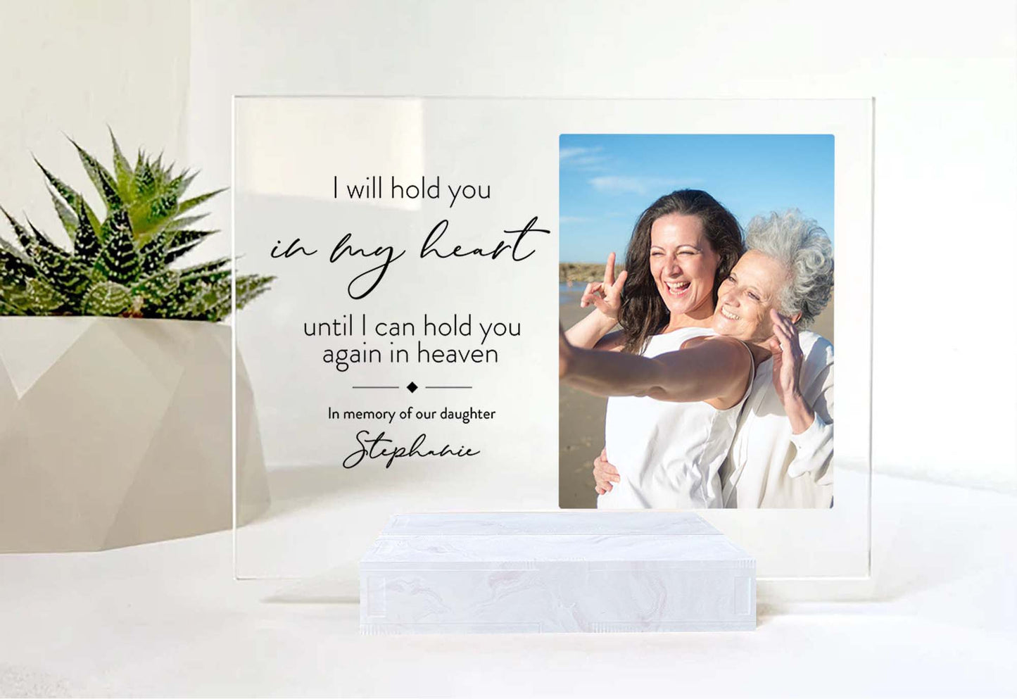 Mom Memorial Picture Frame • Custom Photo • Personalized Memorial Photo Plaque • Sympathy Gift For Loss Of Wife