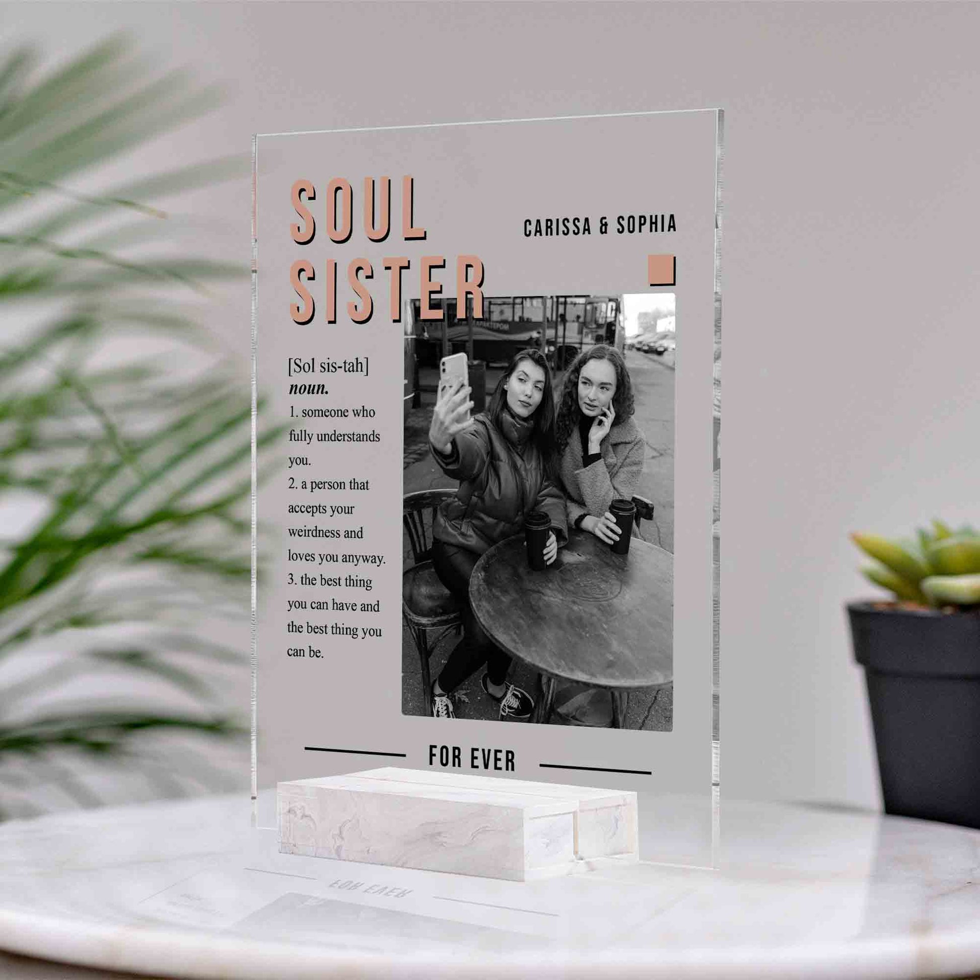 Custom Photo Frame • Personalized Birthday Gift For Best Friends • Keepsake Gift • For Besties • For Soul Sisters • Friendship Gift • Acrylic Plaque