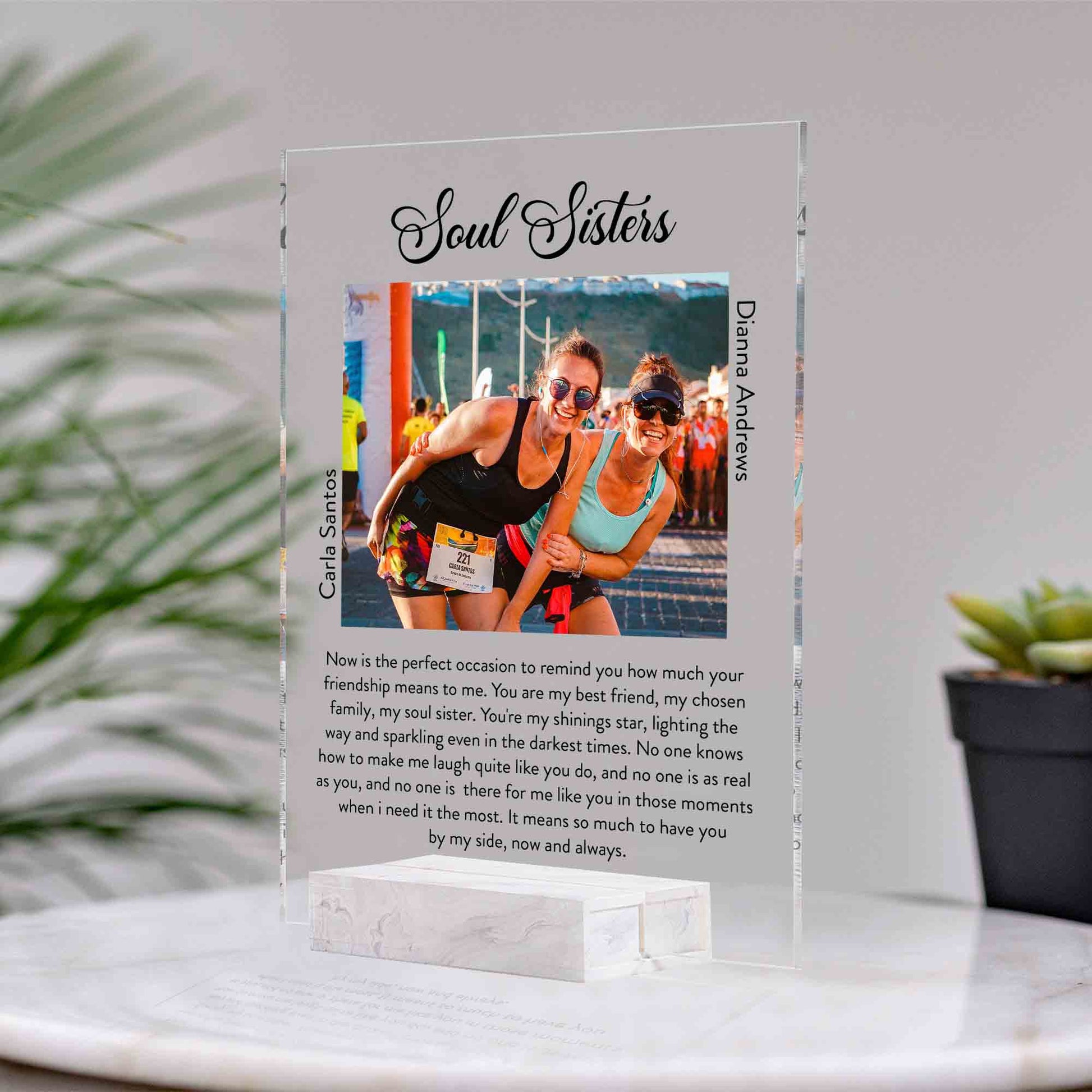 Custom Photo Frame • Personalized Birthday Gift For Best Friends • Keepsake Gift • For Besties • For Soul Sisters • Friendship Gift • Acrylic Plaque