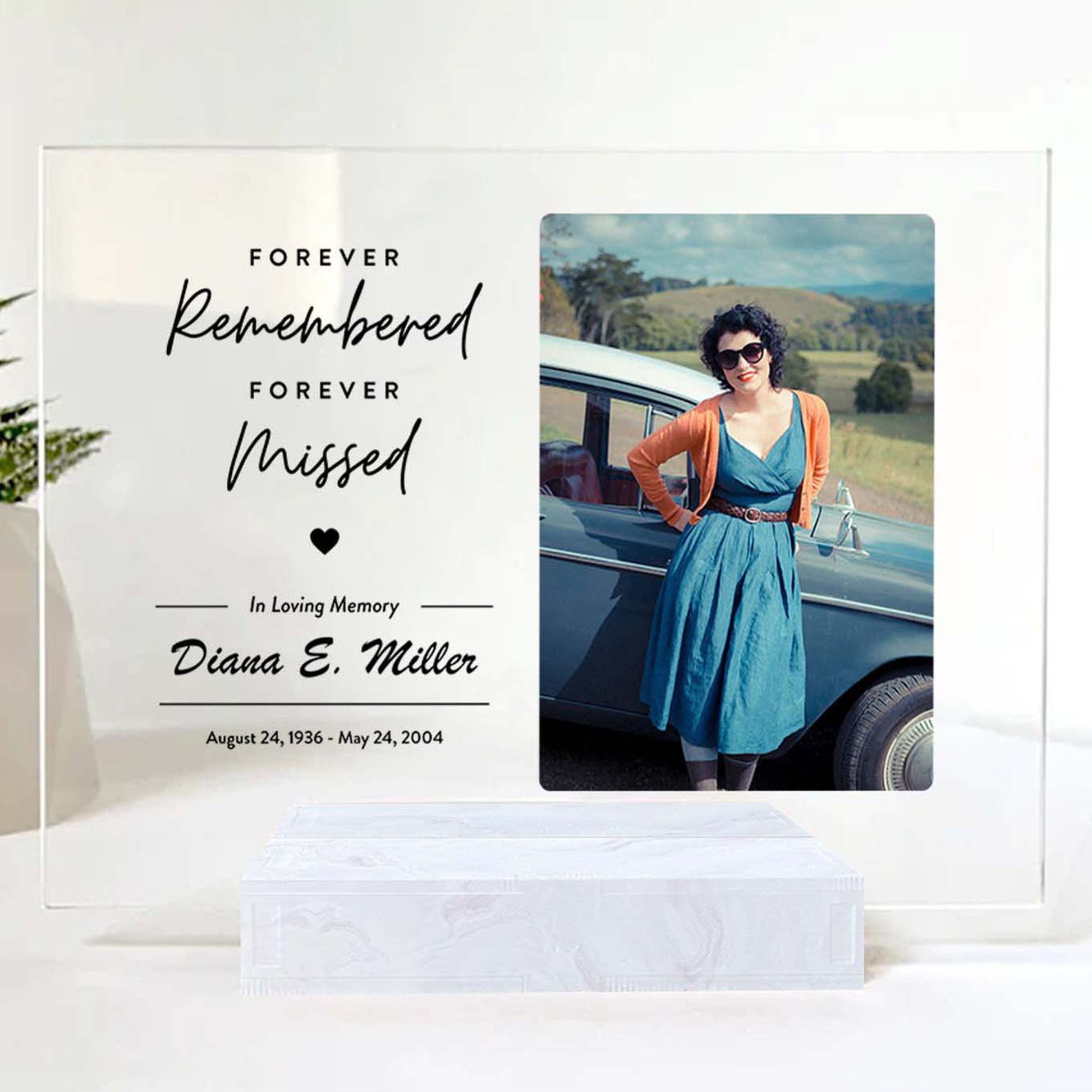Mom Memorial Picture Frame • Custom Photo • Personalized Memorial Photo Plaque • Sympathy Gift For Loss Of Wife