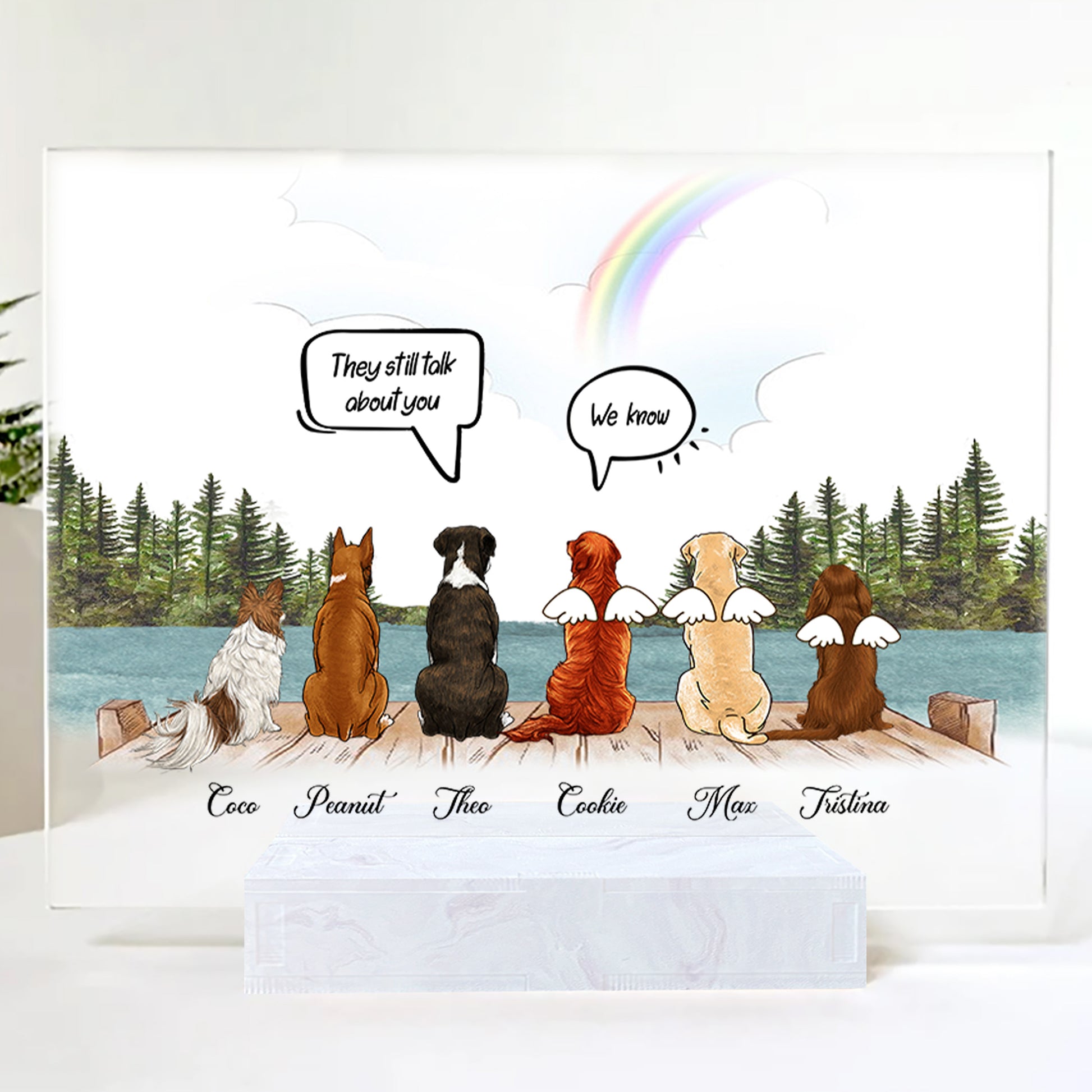 They Still Talk About You • Custom Dog Portrait Framed • Memorial Portrait For Dog Lovers • Personalized Sympathy Gift For Loss Of Dog • Acrylic Plaque