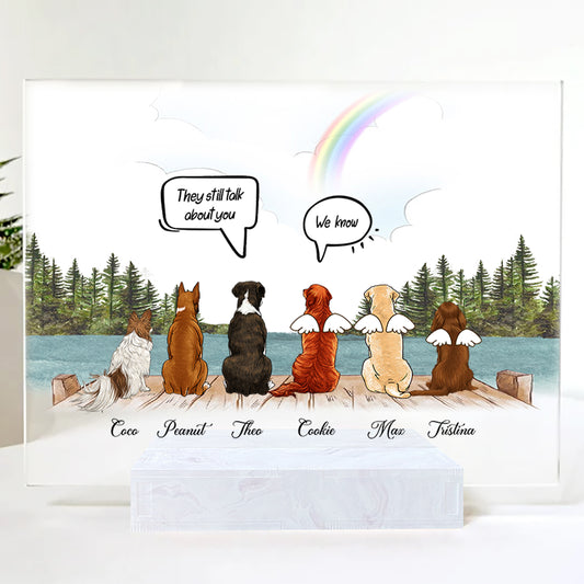 They Still Talk About You • Custom Dog Portrait Framed • Memorial Portrait For Dog Lovers • Personalized Sympathy Gift For Loss Of Dog • Acrylic Plaque