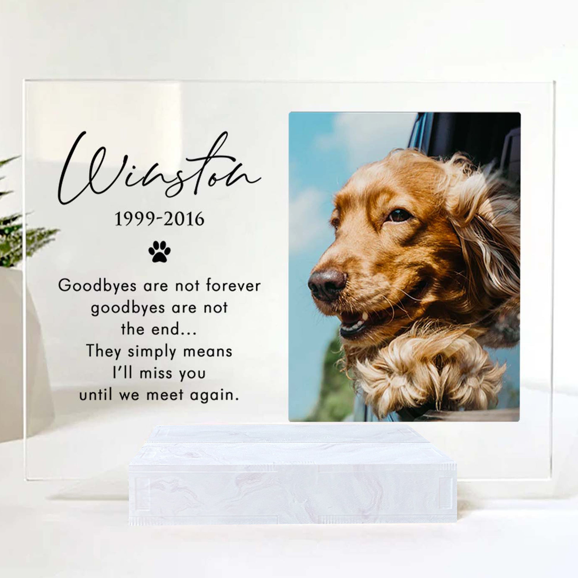 Custom Photo Memorial Gift For Dog Lovers • Personalized Photo Framed For Dog Passed Over • Sympathy Gift For Loss Of Dog • Acrylic Plaque