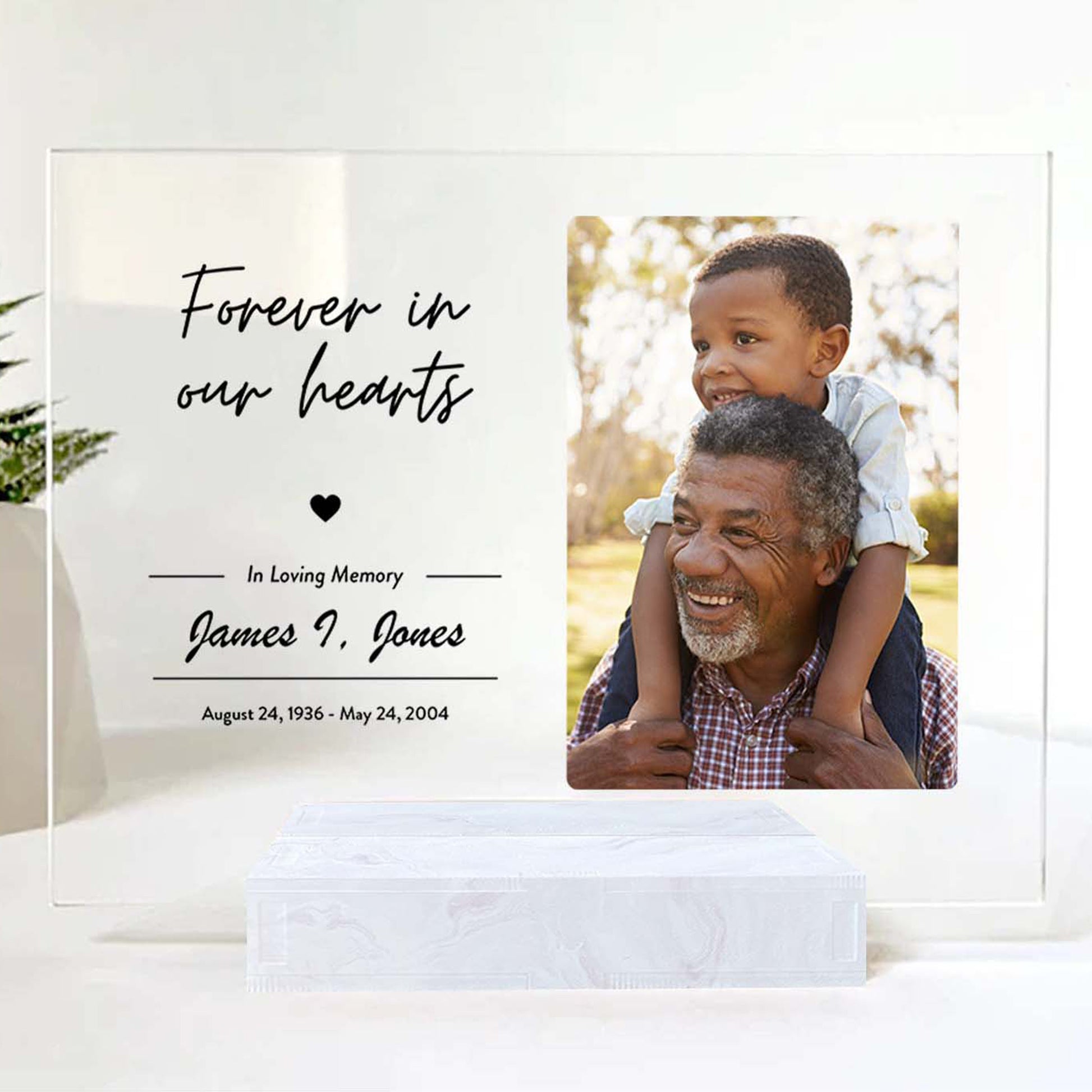 Grandpa Memorial Picture Frame • Custom Photo • Personalized Memorial Photo Plaque • Sympathy Gift For Loss Of Grandfather