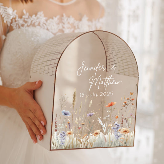 Personalized Wedding Card Box | Wildflower Meadow