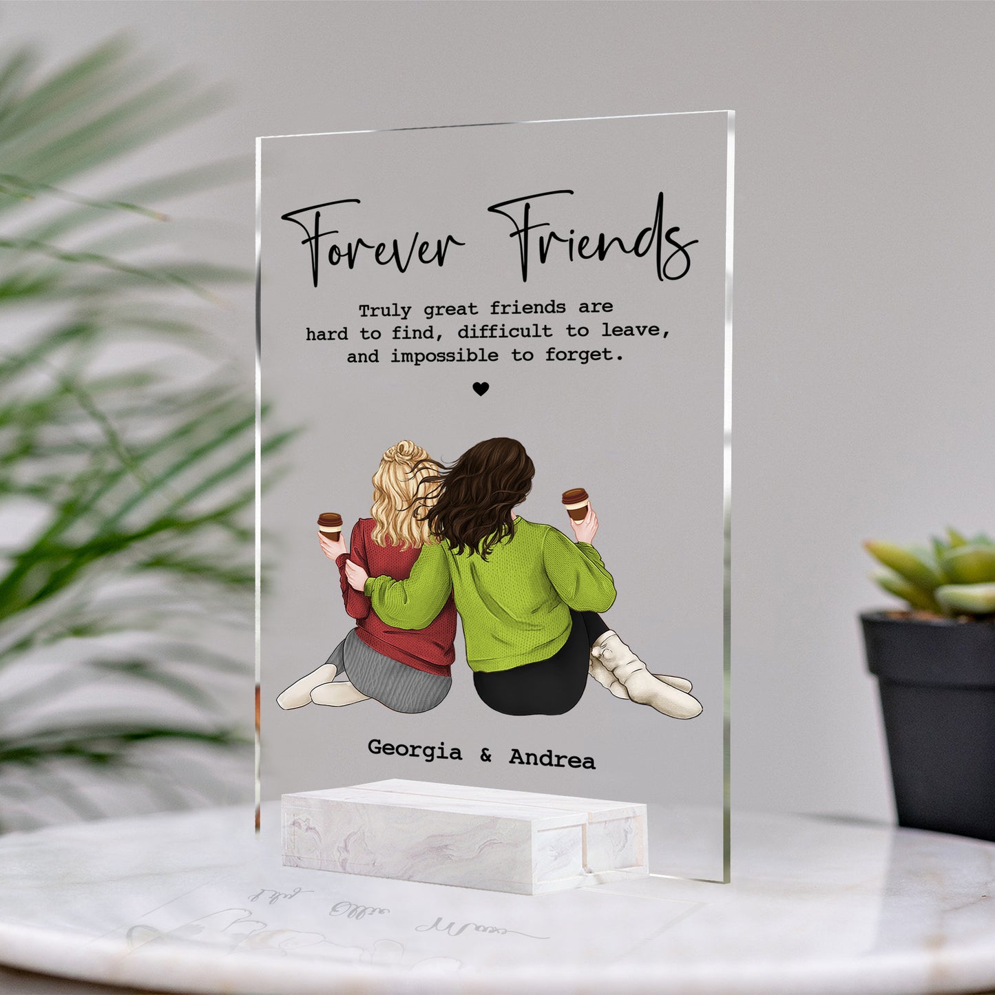 Personalized Birthday Gift For Best Friends • Custom Best Friends Gift • For Besties • For Soul Sisters • Friendship Portrait Plaque