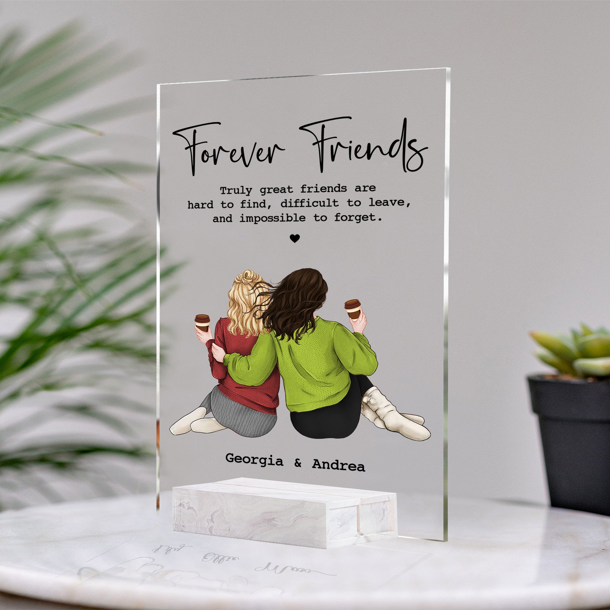 Personalized Birthday Gift For Best Friends • Custom Best Friends Gift • For Besties • For Soul Sisters • Friendship Portrait Plaque