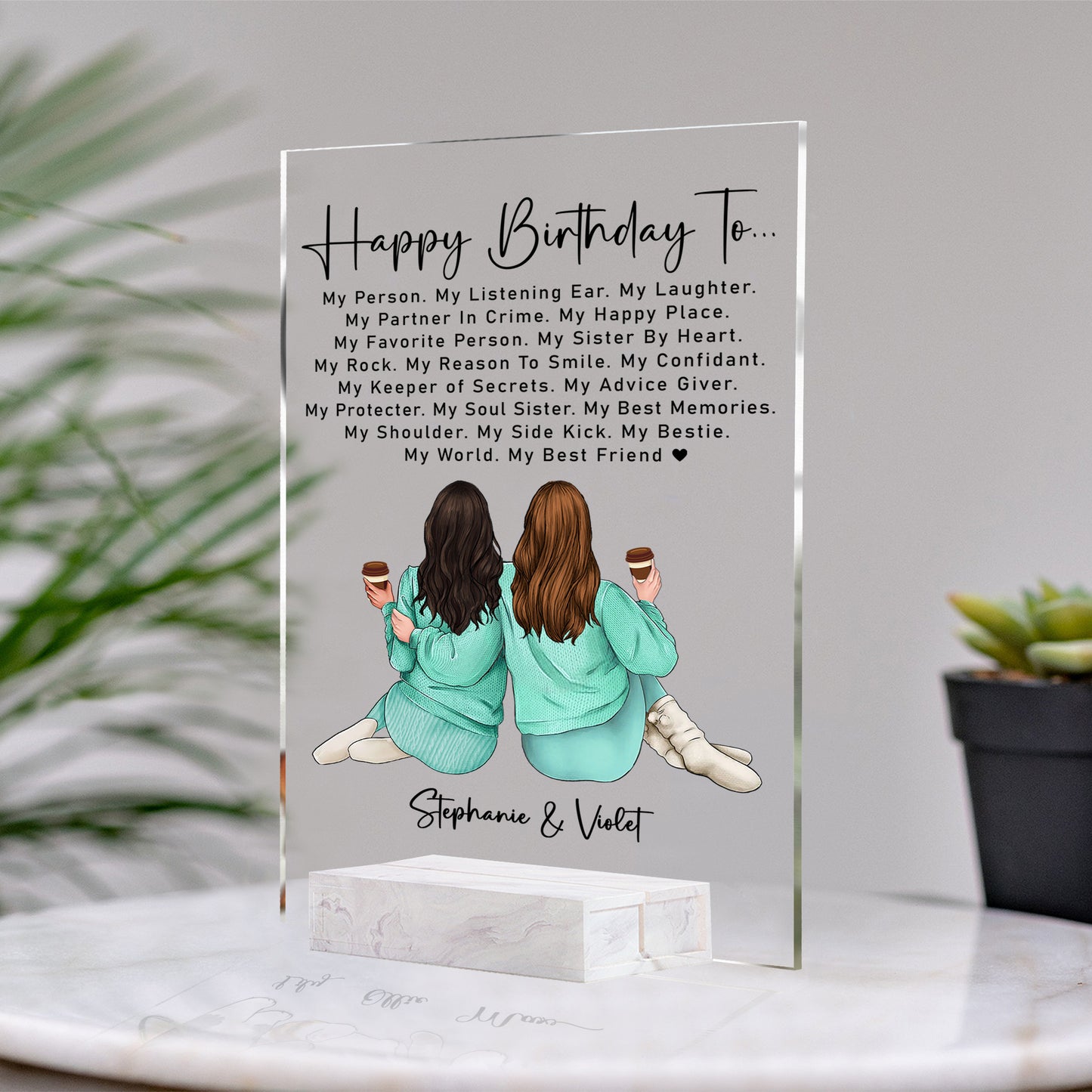 Personalized Birthday Gift For Best Friends • Custom Best Friends Gift • For Besties • For Soul Sisters • Friendship Portrait Plaque