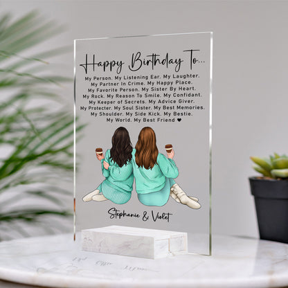 Personalized Birthday Gift For Best Friends • Custom Best Friends Gift • For Besties • For Soul Sisters • Friendship Portrait Plaque
