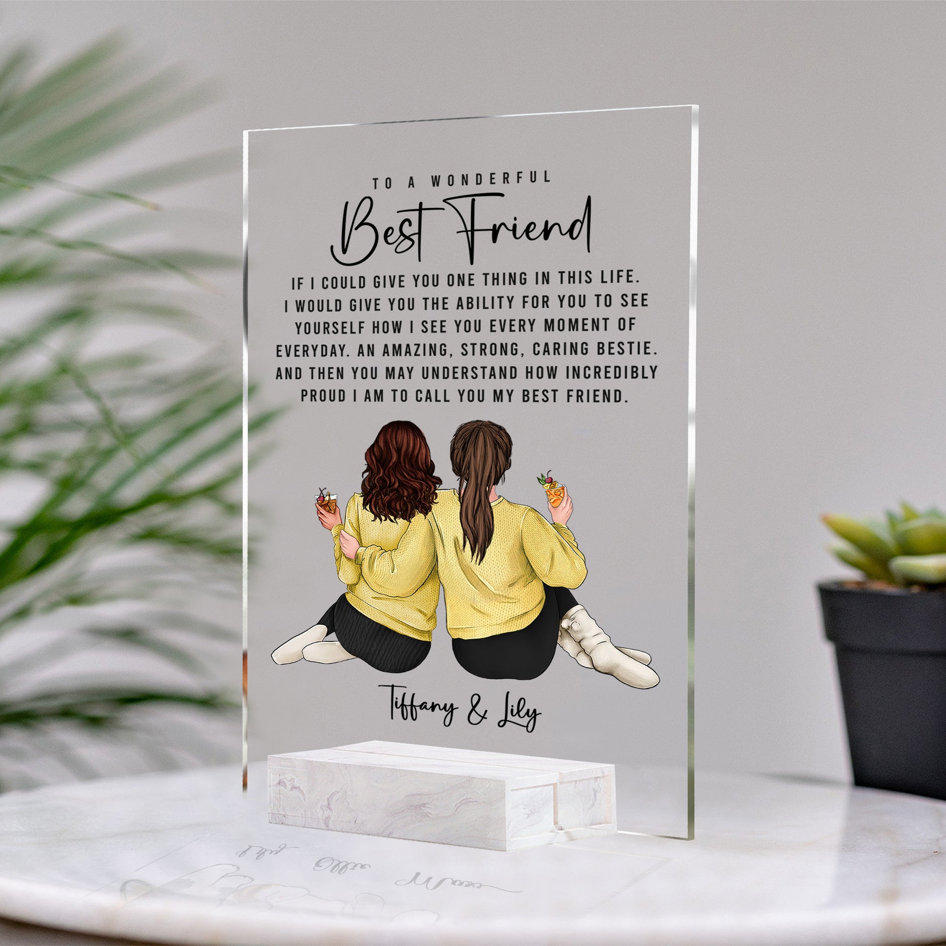 Custom Best Friends Gift • Personalized Birthday Gift For Best Friends • For Besties • For Soul Sisters • Friendship Portrait Plaque
