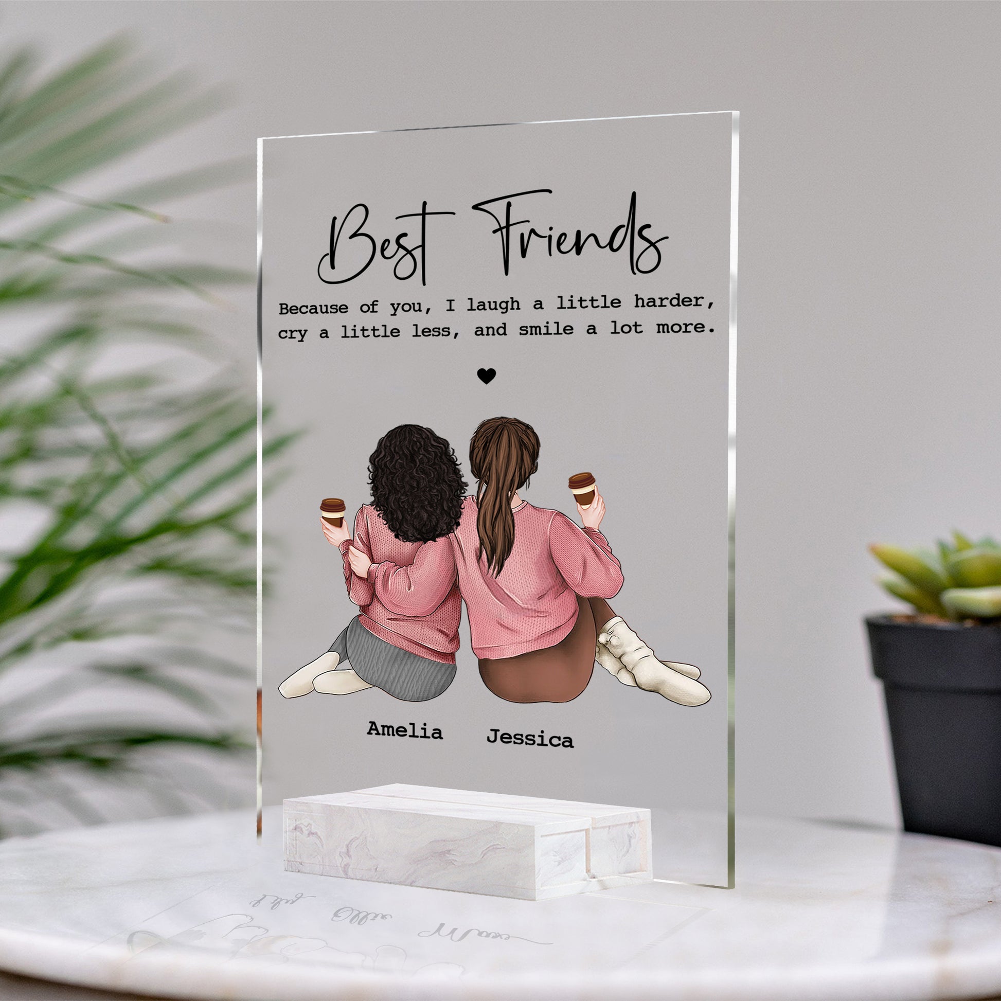 Personalized Birthday Gift For Best Friends • Custom Best Friends Gift • For Besties • For Soul Sisters • Friendship Portrait Plaque