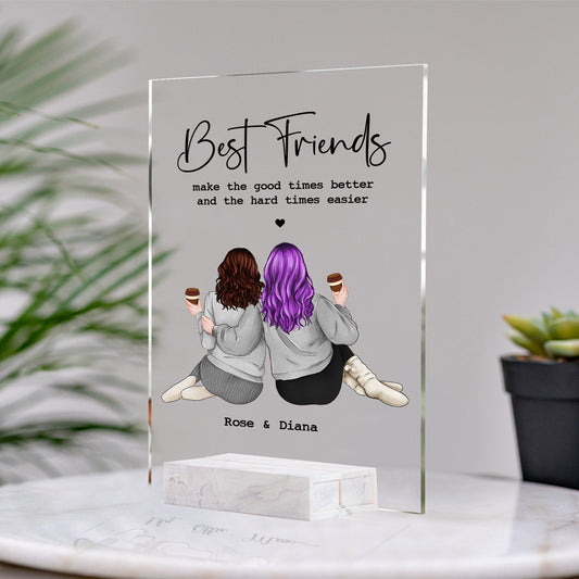Personalized Birthday Gift For Best Friends • Custom Best Friends Gift • For Besties • For Soul Sisters • Friendship Portrait Acrylic Plaque