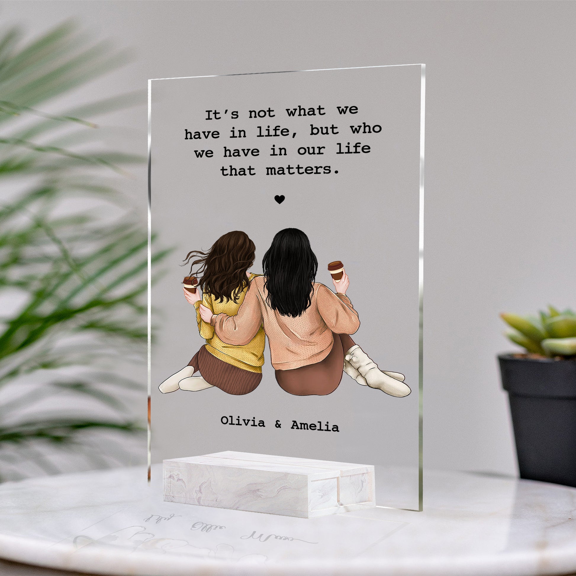 Personalized Birthday Gift For Best Friends • Custom Best Friends Gift • For Besties • For Soul Sisters • Friendship Portrait Acrylic Plaque