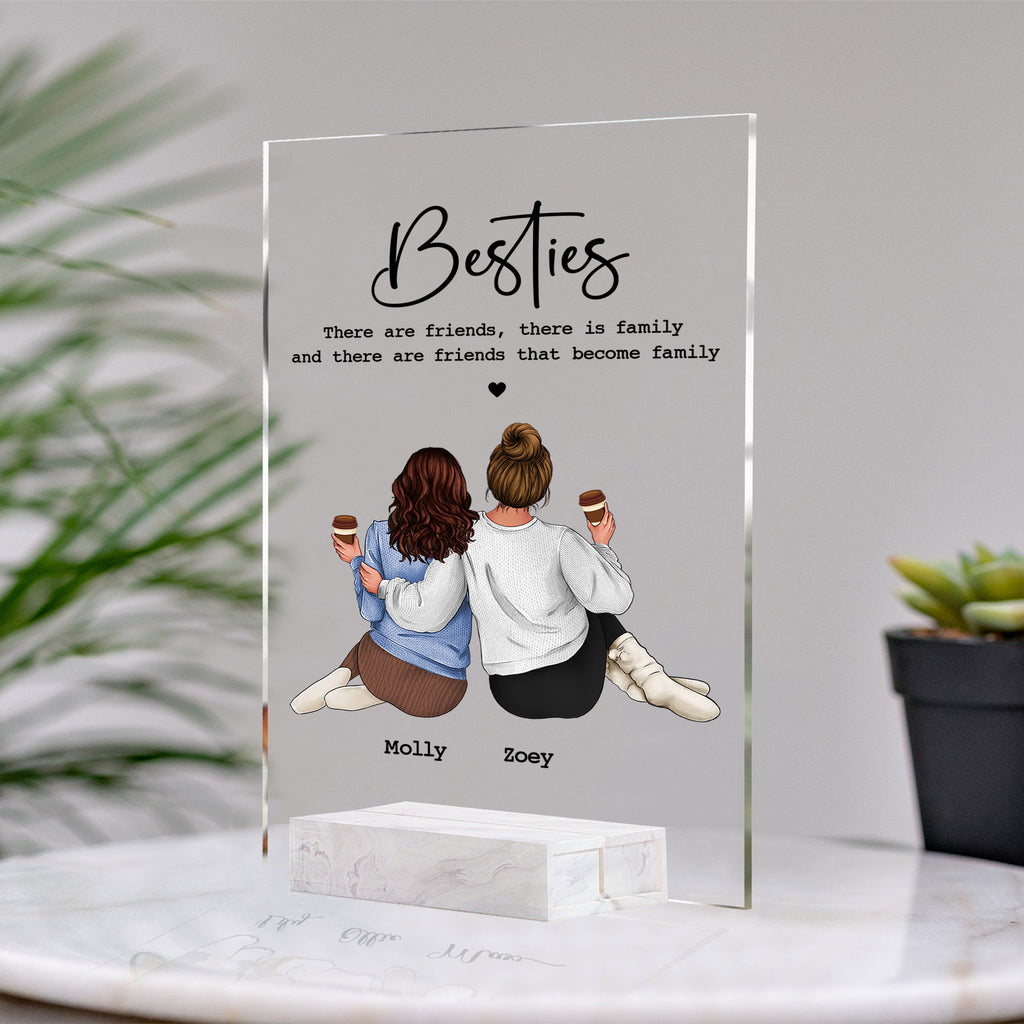 Personalized Birthday Gift For Best Friends • Custom Best Friends Gift • For Besties • For Soul Sisters • Friendship Portrait Acrylic Plaque