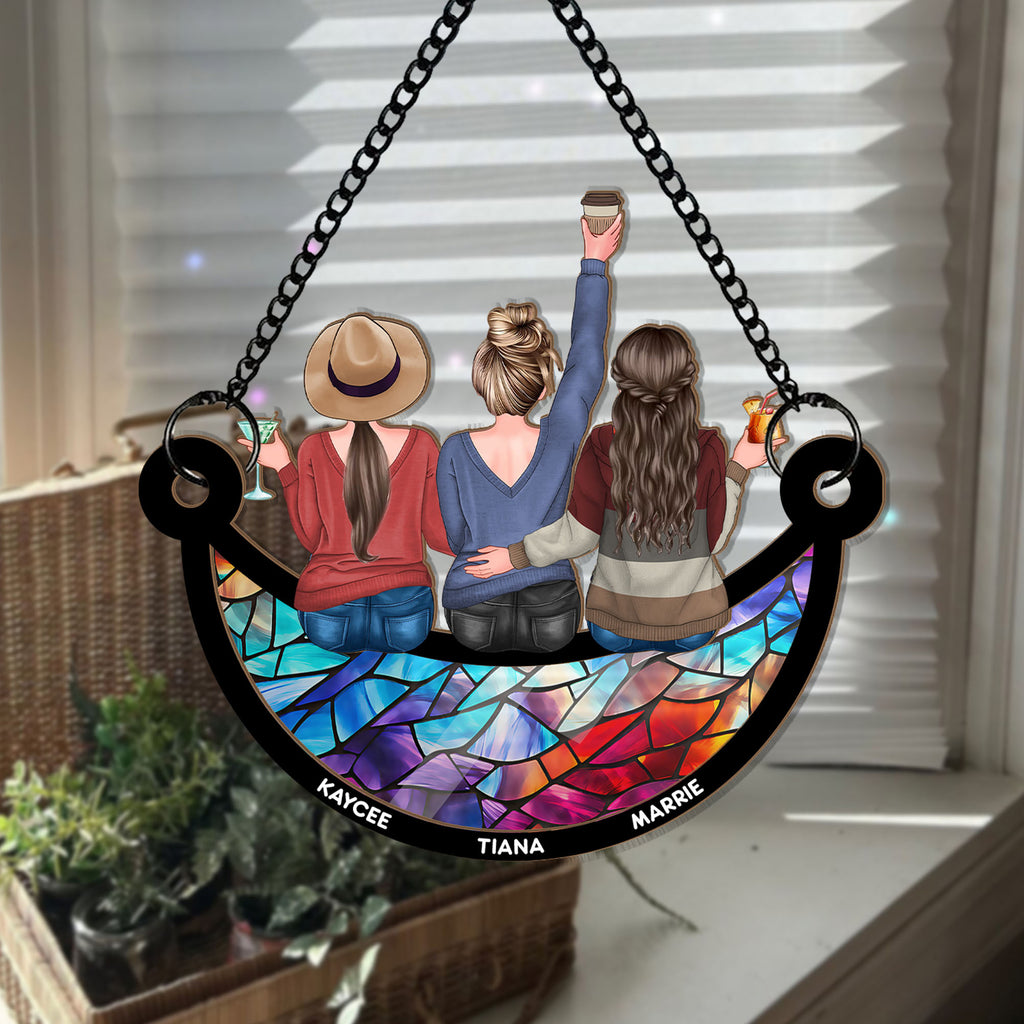Personalized Best Friend Suncatcher Ornament • Custom Besties Ornament • For Soul Sisters • Friendship Ornament • Christmas Decoration • Window Hanging