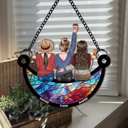 Personalized Best Friend Suncatcher Ornament • Custom Besties Ornament • For Soul Sisters • Friendship Ornament • Christmas Decoration • Window Hanging