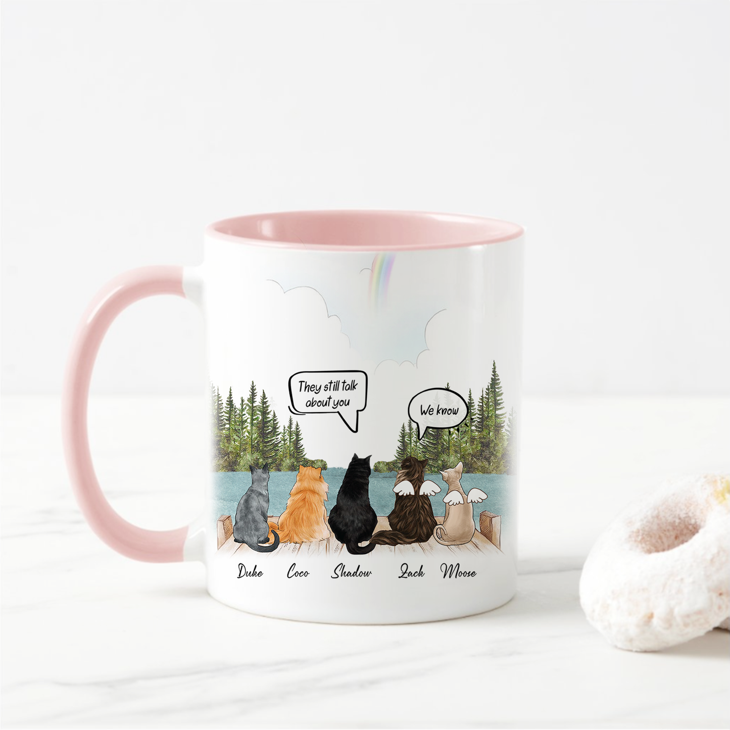They Still Talk About You • Custom Cat Portrait Mug • Personalized Memorial Gift For Loss Of Cat Lovers • Sympathy Gift