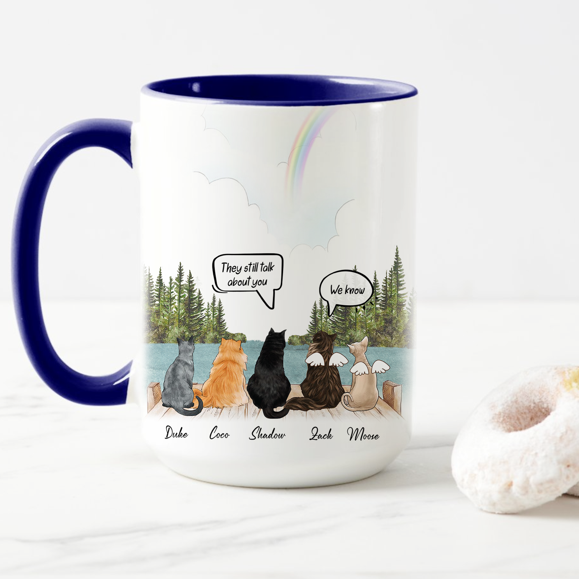 They Still Talk About You • Custom Cat Portrait Mug • Personalized Memorial Gift For Loss Of Cat Lovers • Sympathy Gift
