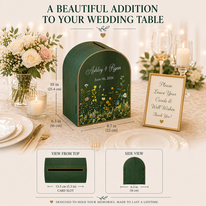 Personalized Wedding Card Box | Rustic Garden