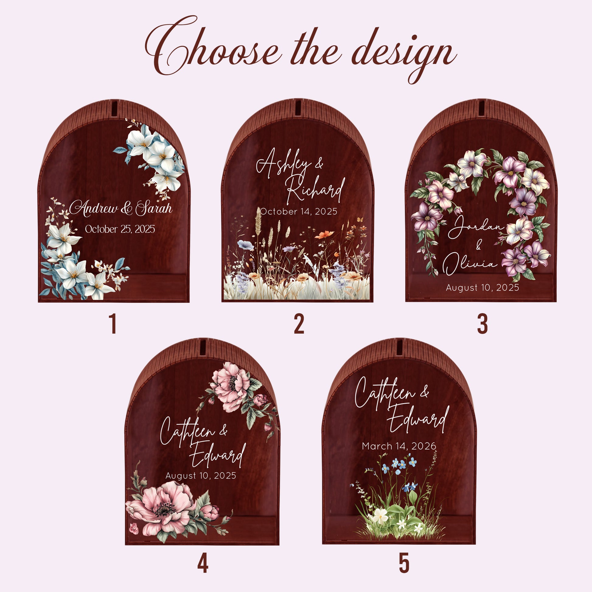 Personalized Wedding Card Box - Wildflower Meadow